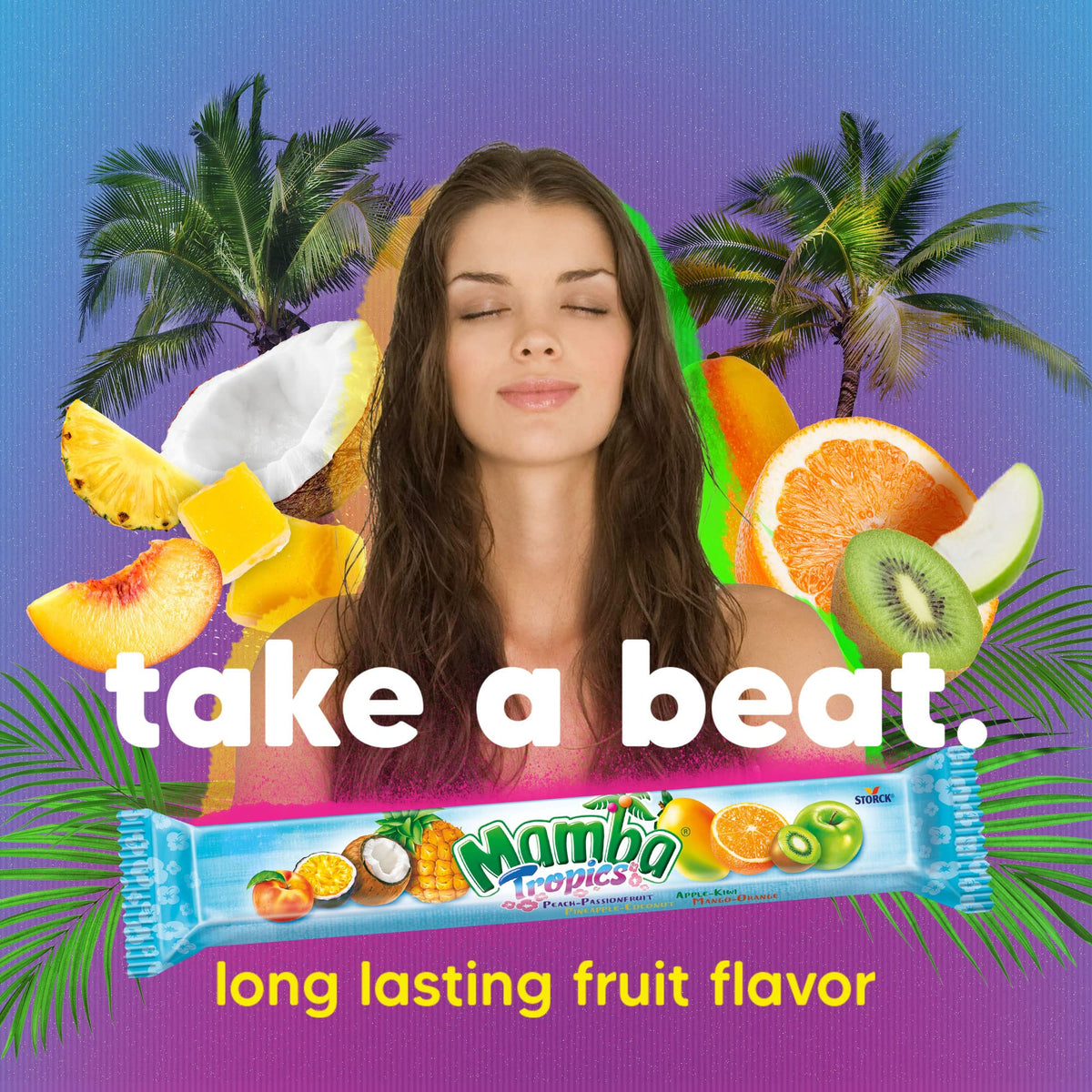 Mamba Tropics Fruit Chews Candy,24 Count(Pack of 24)