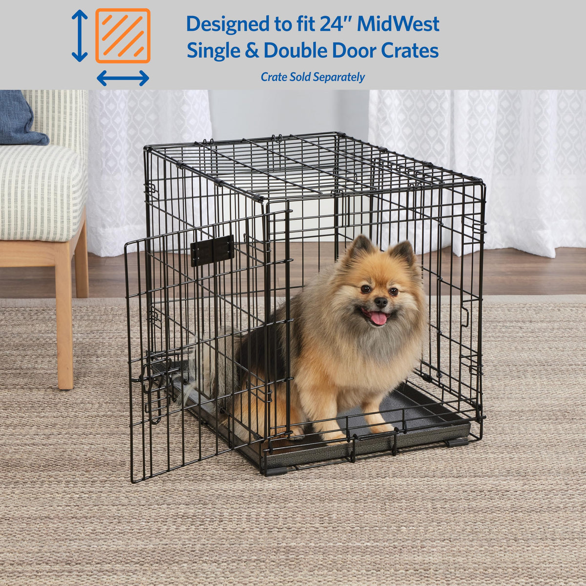 MidWest Homes for Pets Metal Dog Crate Replacement Pan; 24 inch