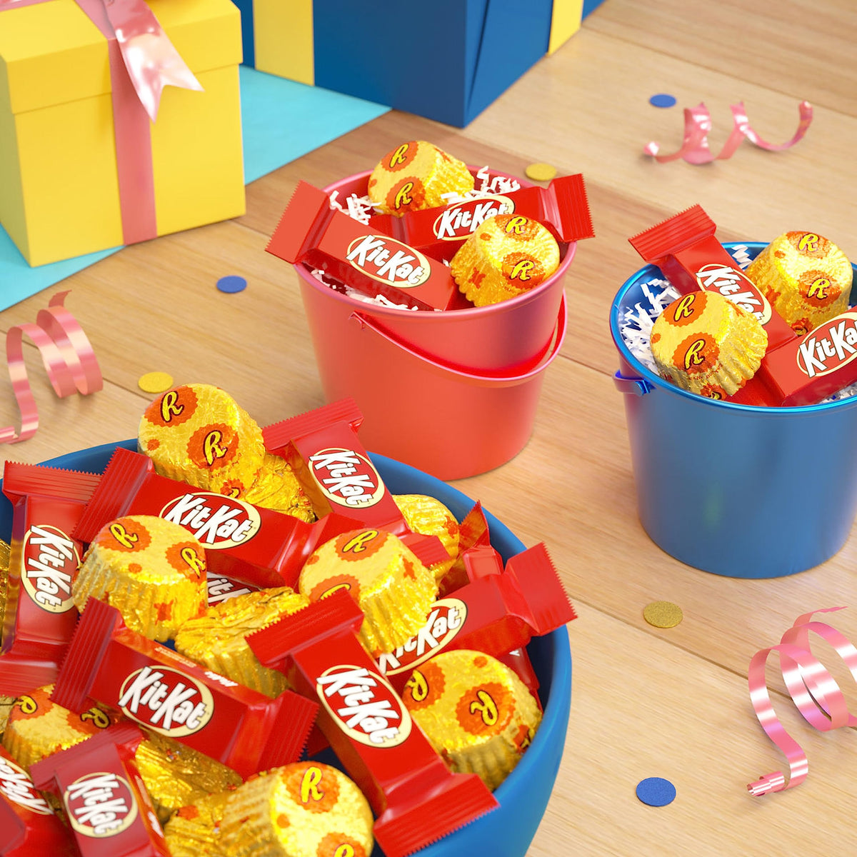 KIT KAT and REESE'S Assorted Milk Chocolate Flavored Candy Party Pack, 33.36 oz
