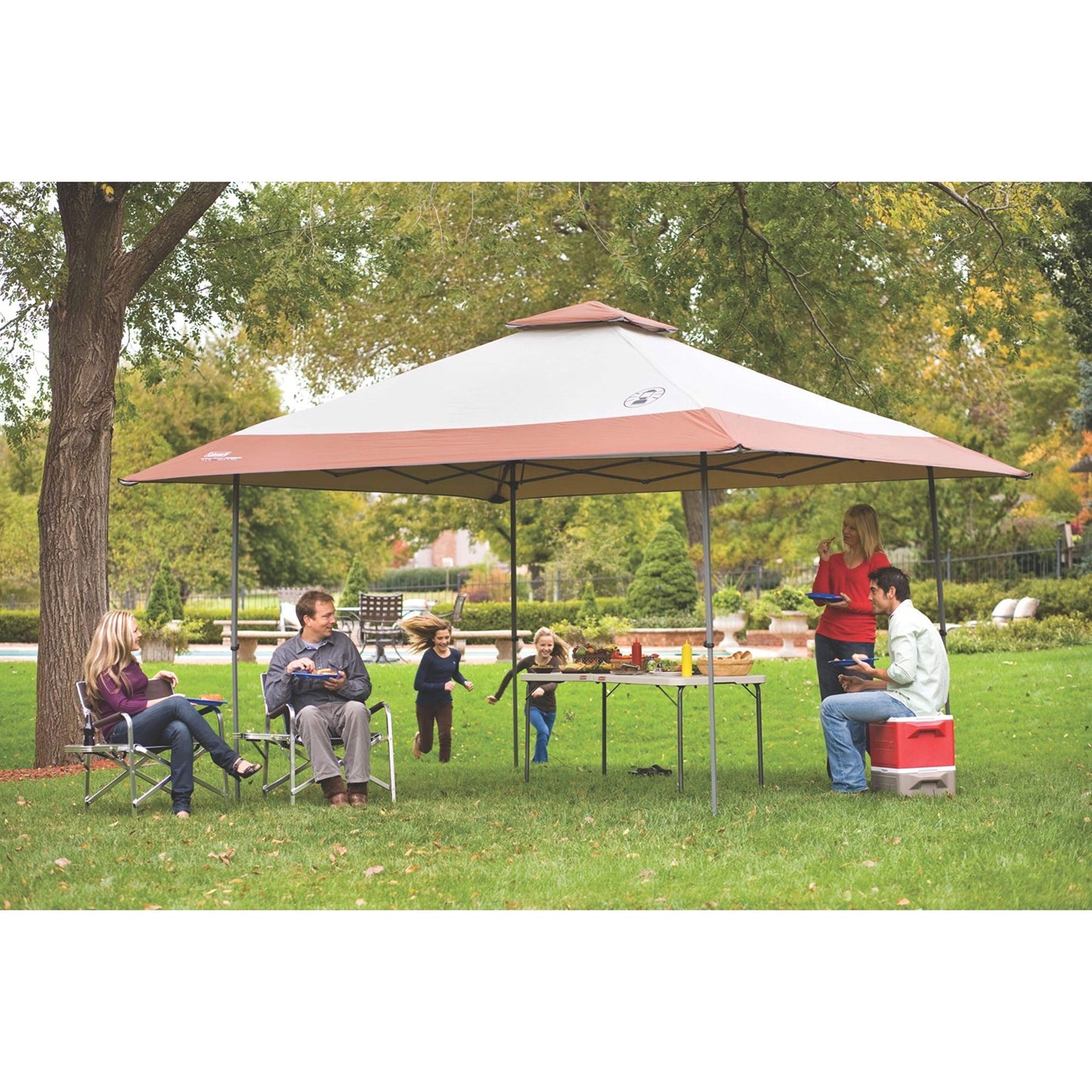 Coleman 13x13ft Instant Canopy Sun Shelter Portable Shade Tent Sets Up in 3 Minutes Vented Roof for Airflow Great for Campsite Backyard Tailgates Beach Festivals & More