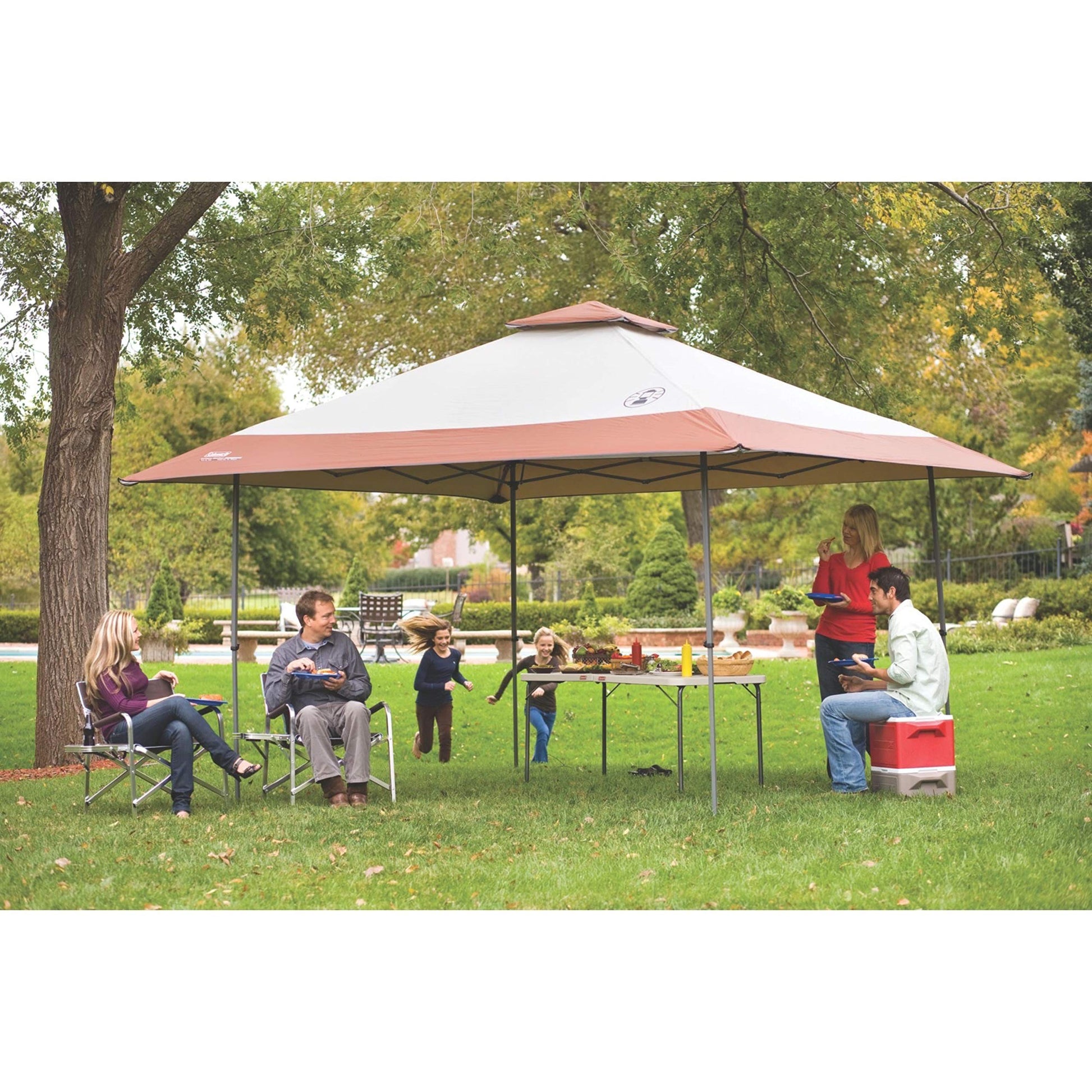 Coleman 13x13ft Instant Canopy Sun Shelter Portable Shade Tent Sets Up in 3 Minutes Vented Roof for Airflow Great for Campsite Backyard Tailgates Beach Festivals & More