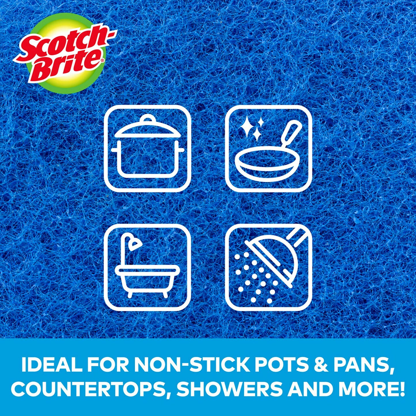 Scotch-Brite Non-Scratch Scour Pads, Scouring Pads for Kitchen and Dish Cleaning, 20 Pads