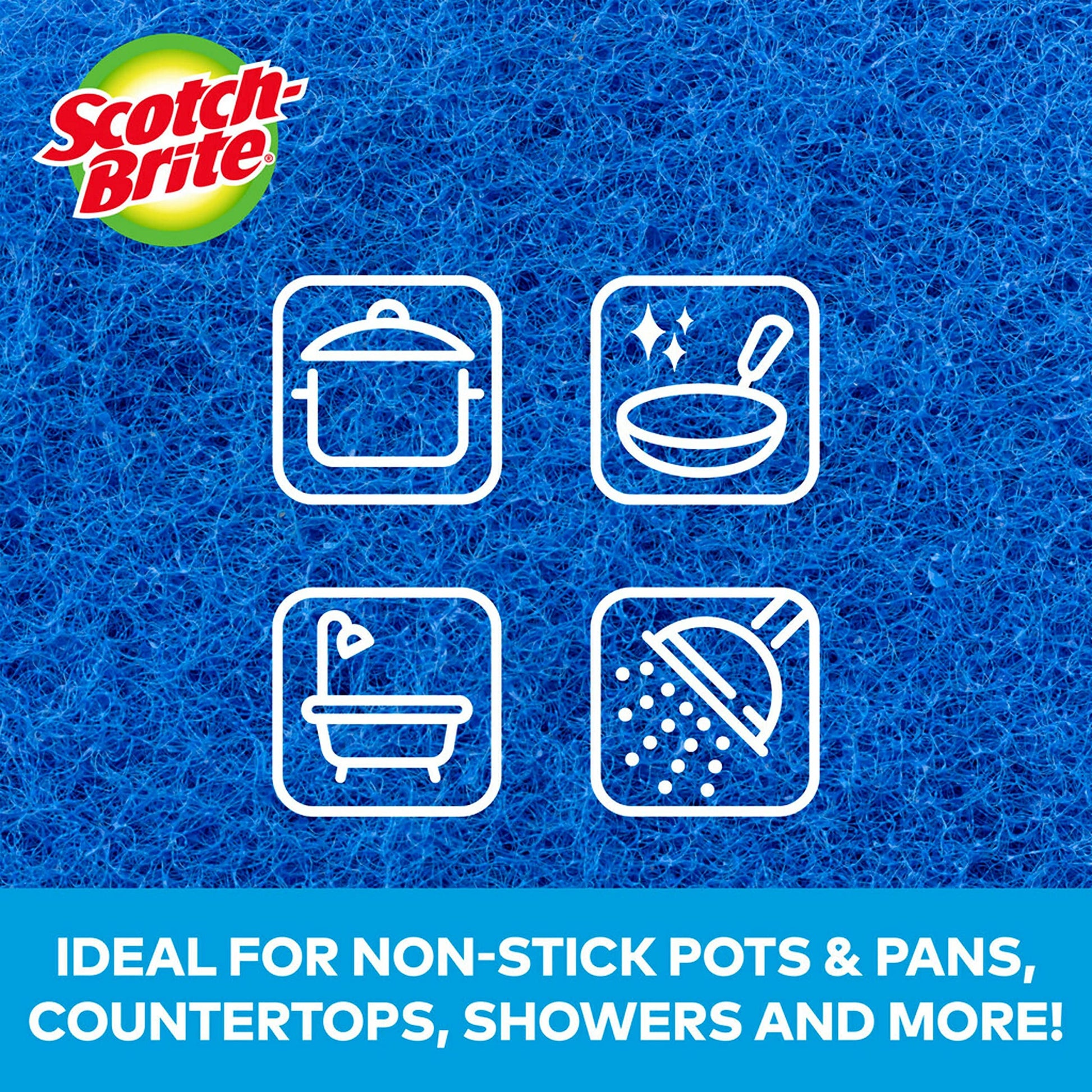 Scotch-Brite Non-Scratch Scour Pads, Scouring Pads for Kitchen and Dish Cleaning, 20 Pads