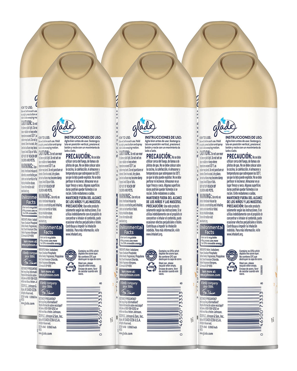GLADE Aerosol Air Freshener, Hawaiian Breeze 8 oz (Pack of 6)