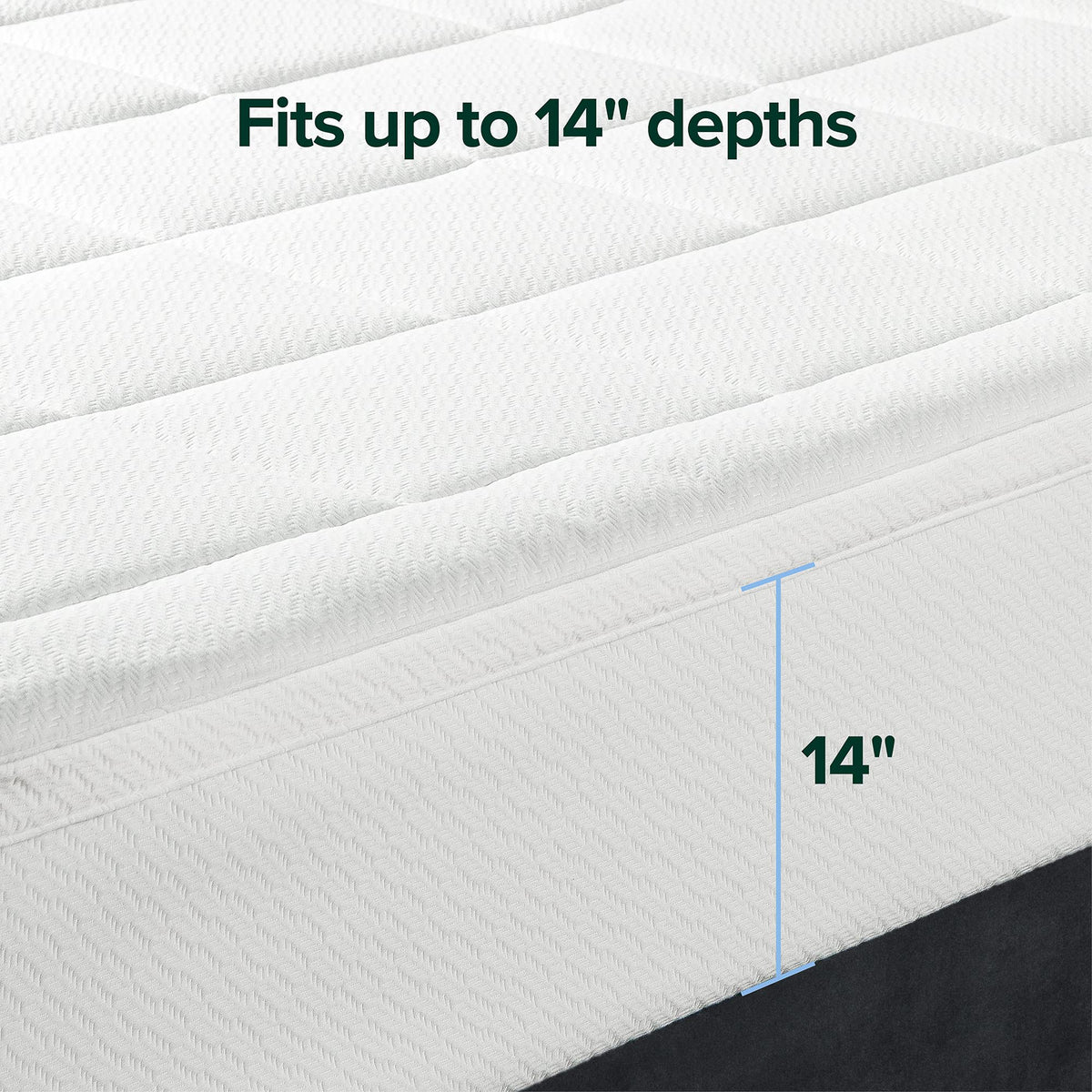ZINUS 2 Inch Cloud Memory Foam Mattress Topper, Quilted Plush Mattress Topper, Green Tea Memory Foam Mattress Topper, Queen