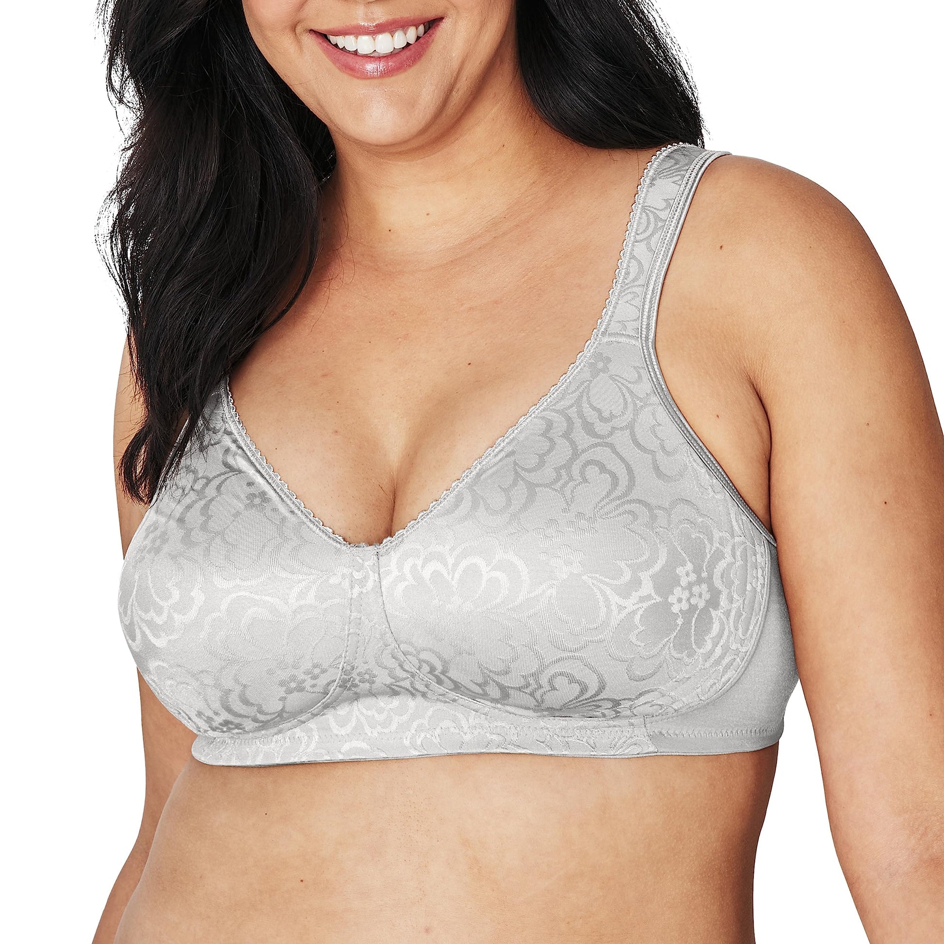 Playtex Women's 18-Hour Ultimate Lift Wireless Full-Coverage Everyday Comfort Bra, Crystal Grey, 40DD