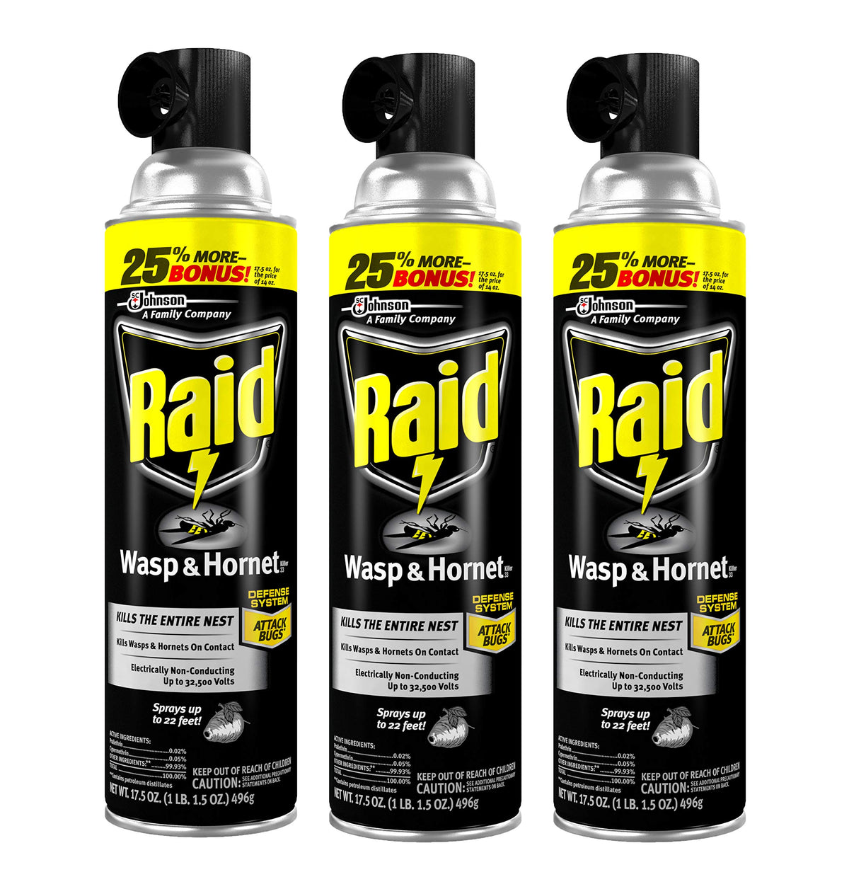 Raid Wasp and Hornet Killer, 17.5 OZ (Pack - 3)
