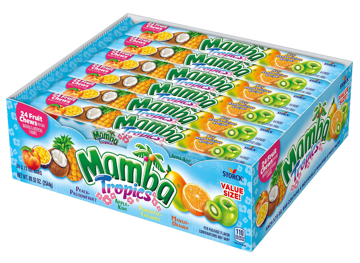 Mamba Tropics Fruit Chews Candy,24 Count(Pack of 24)