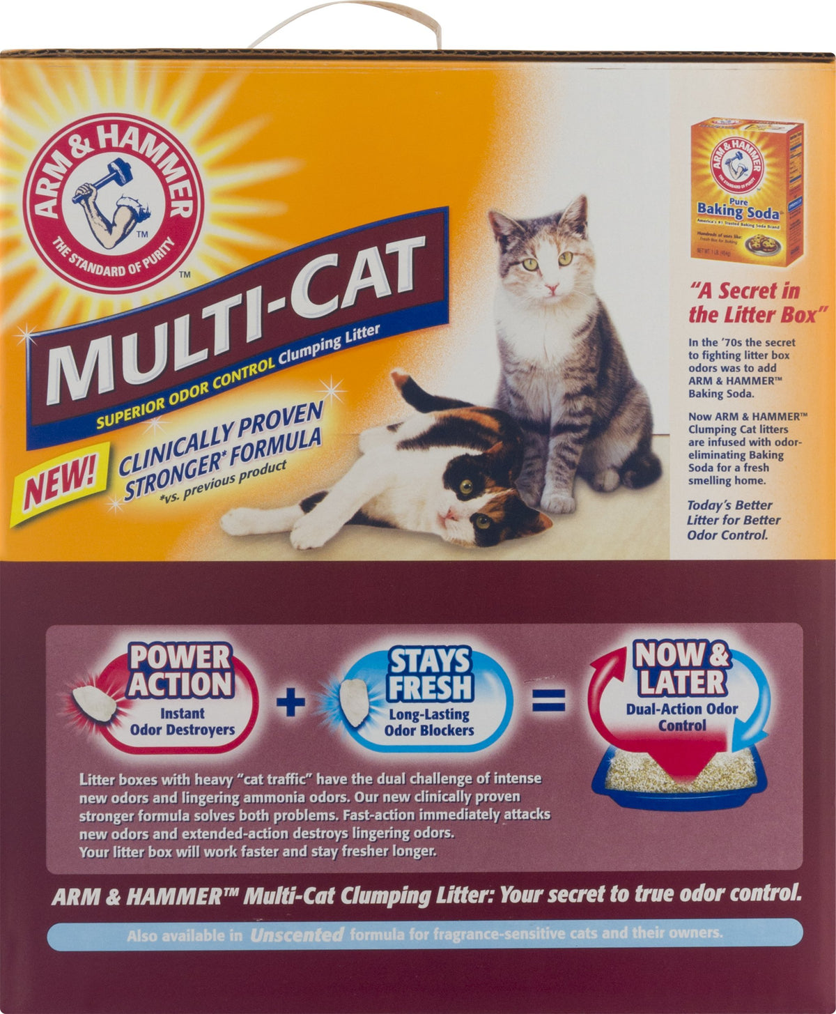 Arm and Hammer Clumping Cat Litter, Multi-Cat Strength, 40 Pound Box