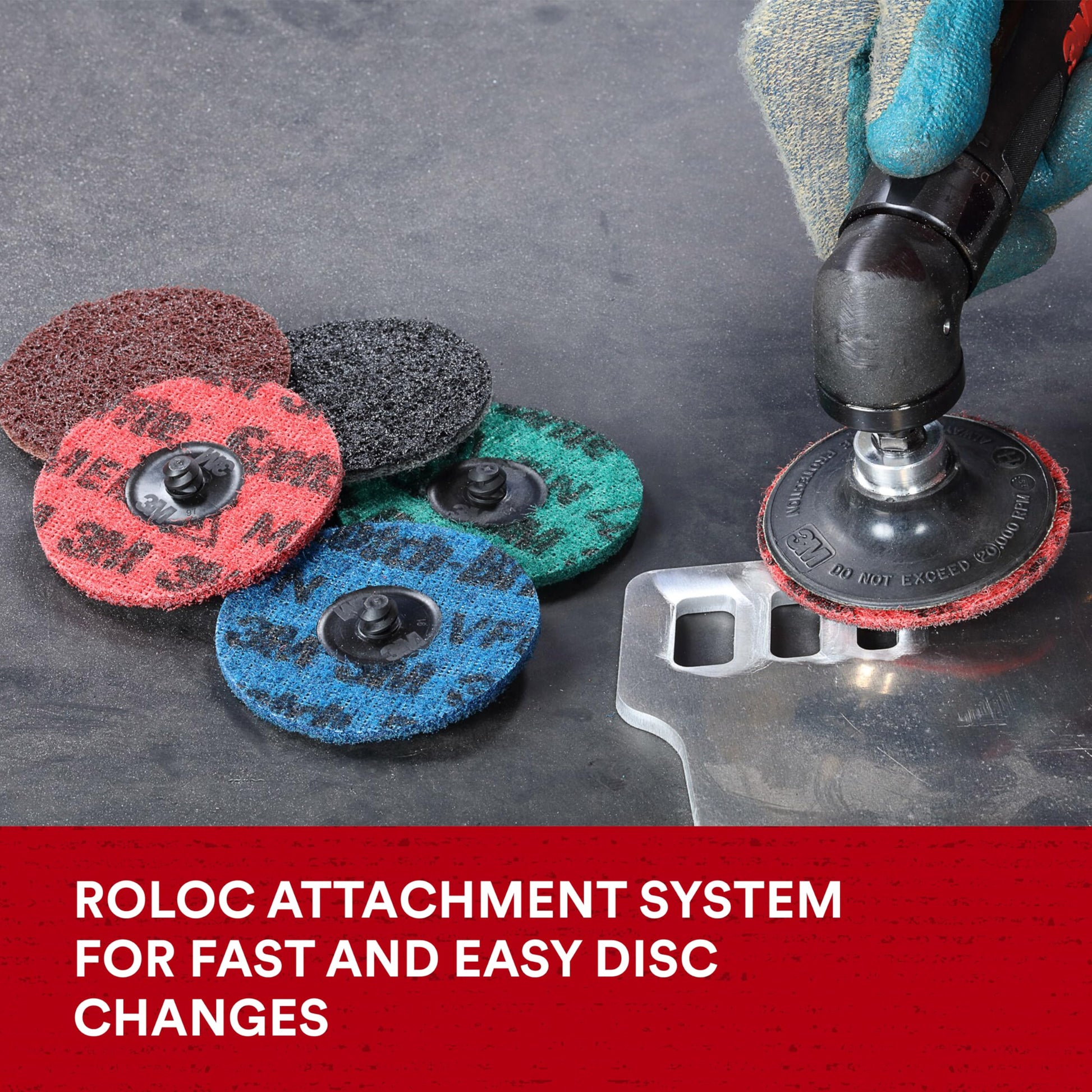 3M Scotch-Brite Precision Surface Conditioning Disc, Roloc TR, Coarse, Ceramic, Nonwoven Fiber, Easy Change, 2 in, 1000/Case, Bulk