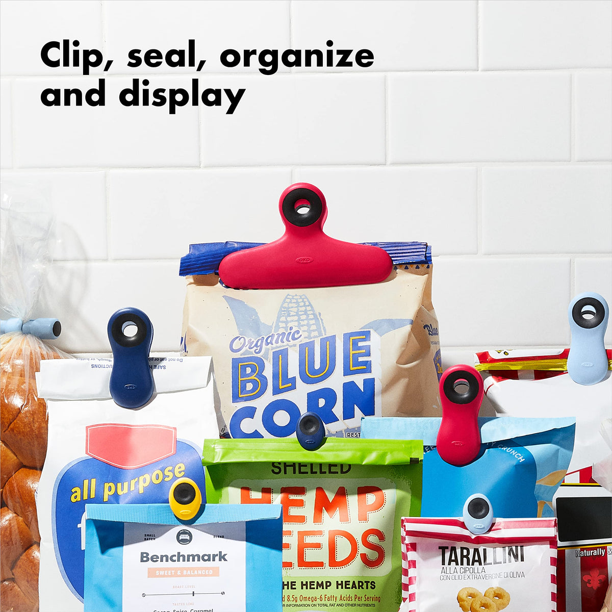 OXO Good Grips Collection, 9 Piece Bag Clip Set, Assorted