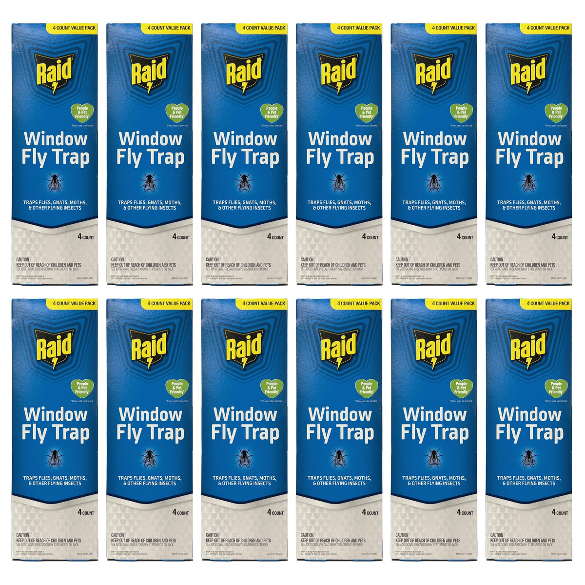 Raid Window Fly Trap, 4 Count (12-Pack)