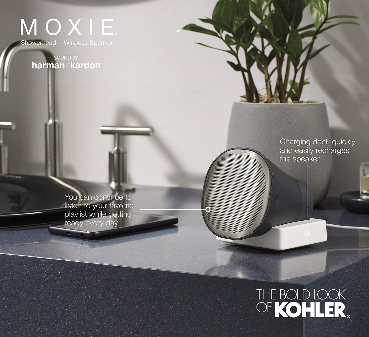 MOXIE® 1.75GPM SHOWERHEAD/BLUETOOTH