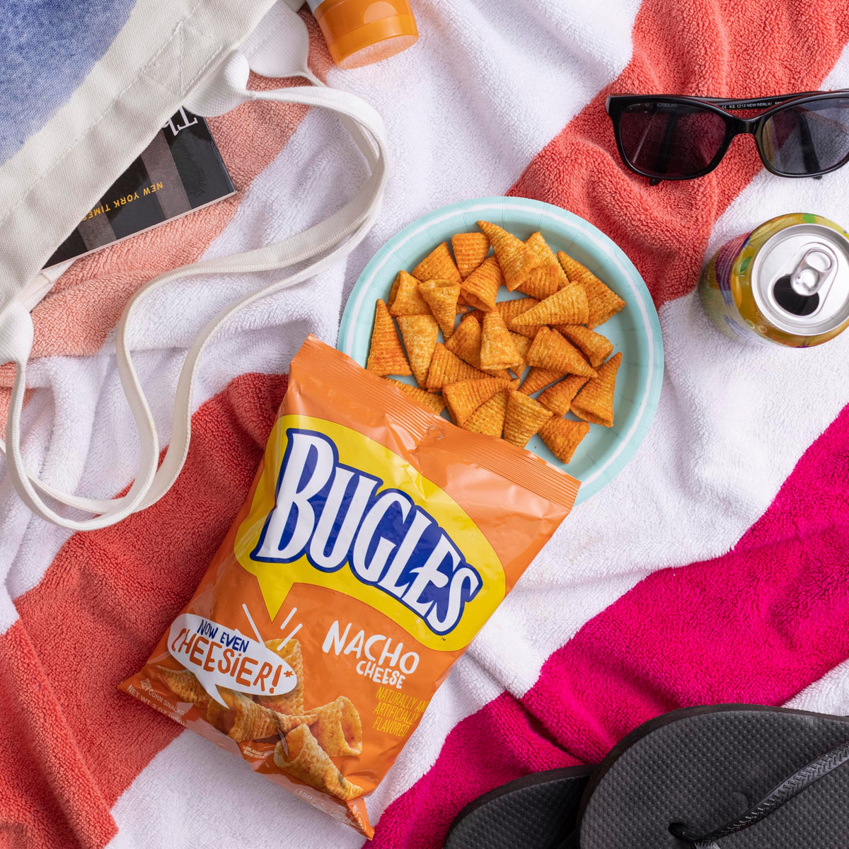 Bugles Corn Snacks, Nacho Cheese, 3 Oz (Pack of 6)