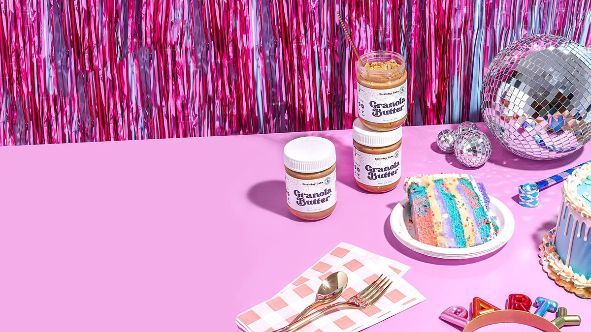 KWEEN Oat Haus Birthday Cake Granola Butter | Peanut-free, Almond (Tree-Nut) Free, & School-Safe (Top 8 Allergen Free) | Edible Cookie Dough Alternative