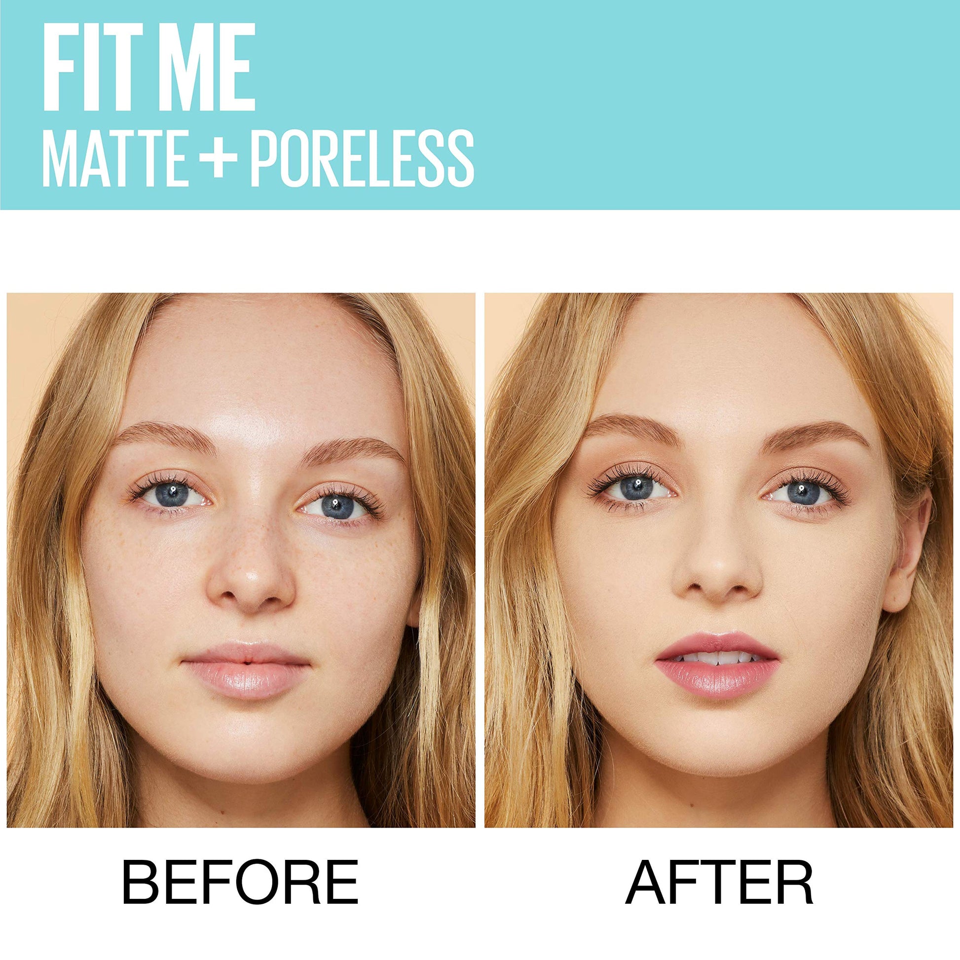 Maybelline New York Fit Me Matte + Poreless Liquid Foundation Makeup, Nude Beige, 2 COUNT Oil-Free Foundation, 2 Oz