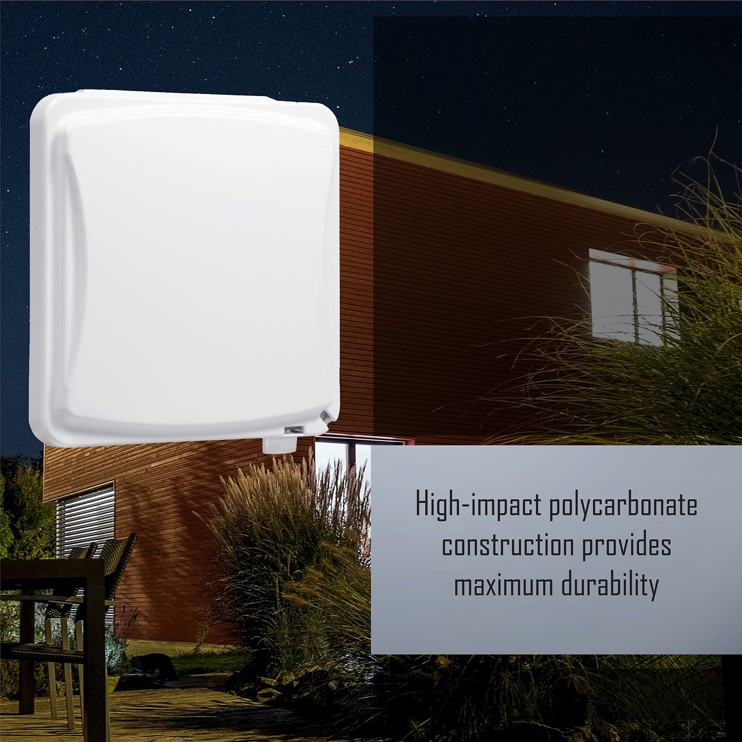 TayMac MM1410W 55-in-1 Configurations 2-Gang Vertical Weatherproof Plastic Flat Cover, White