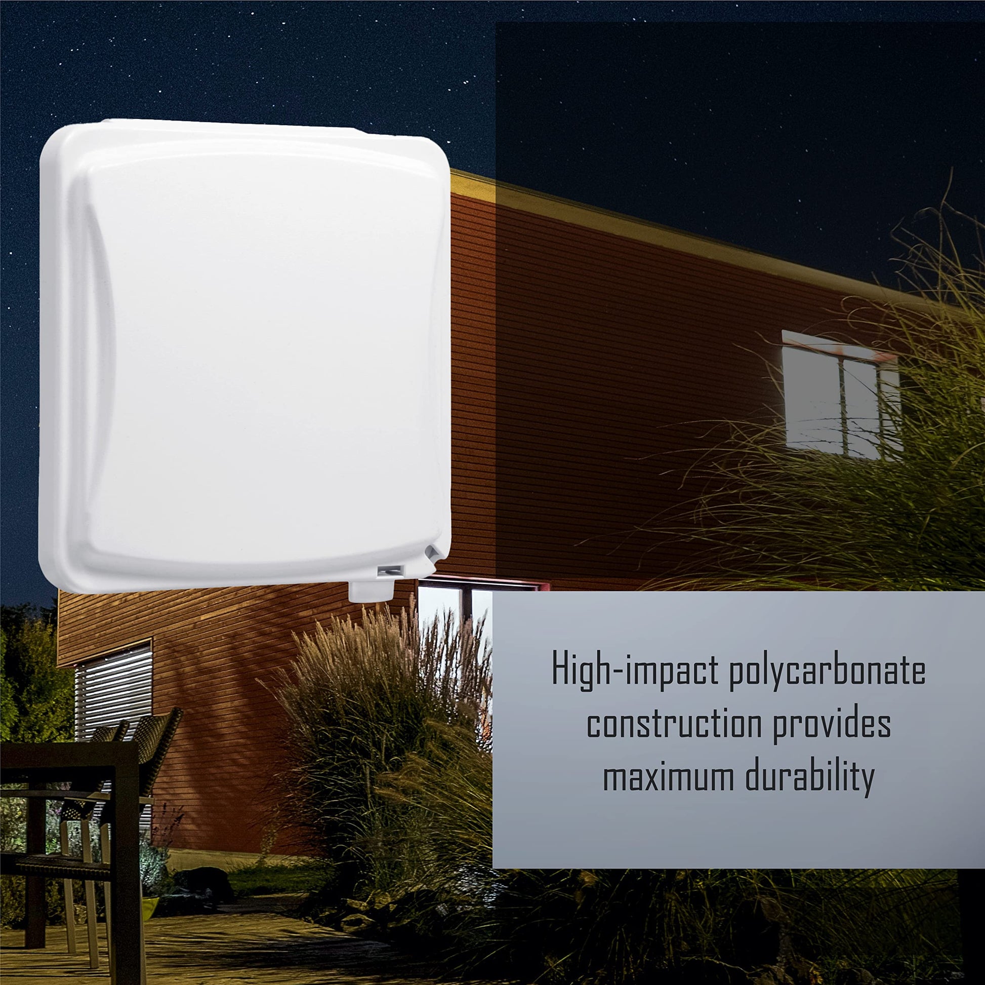TayMac MM1410W 55-in-1 Configurations 2-Gang Vertical Weatherproof Plastic Flat Cover, White