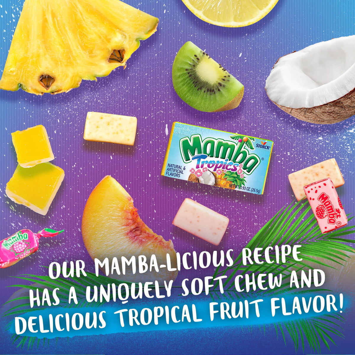 Mamba Tropics Fruit Chews Candy,24 Count(Pack of 24)