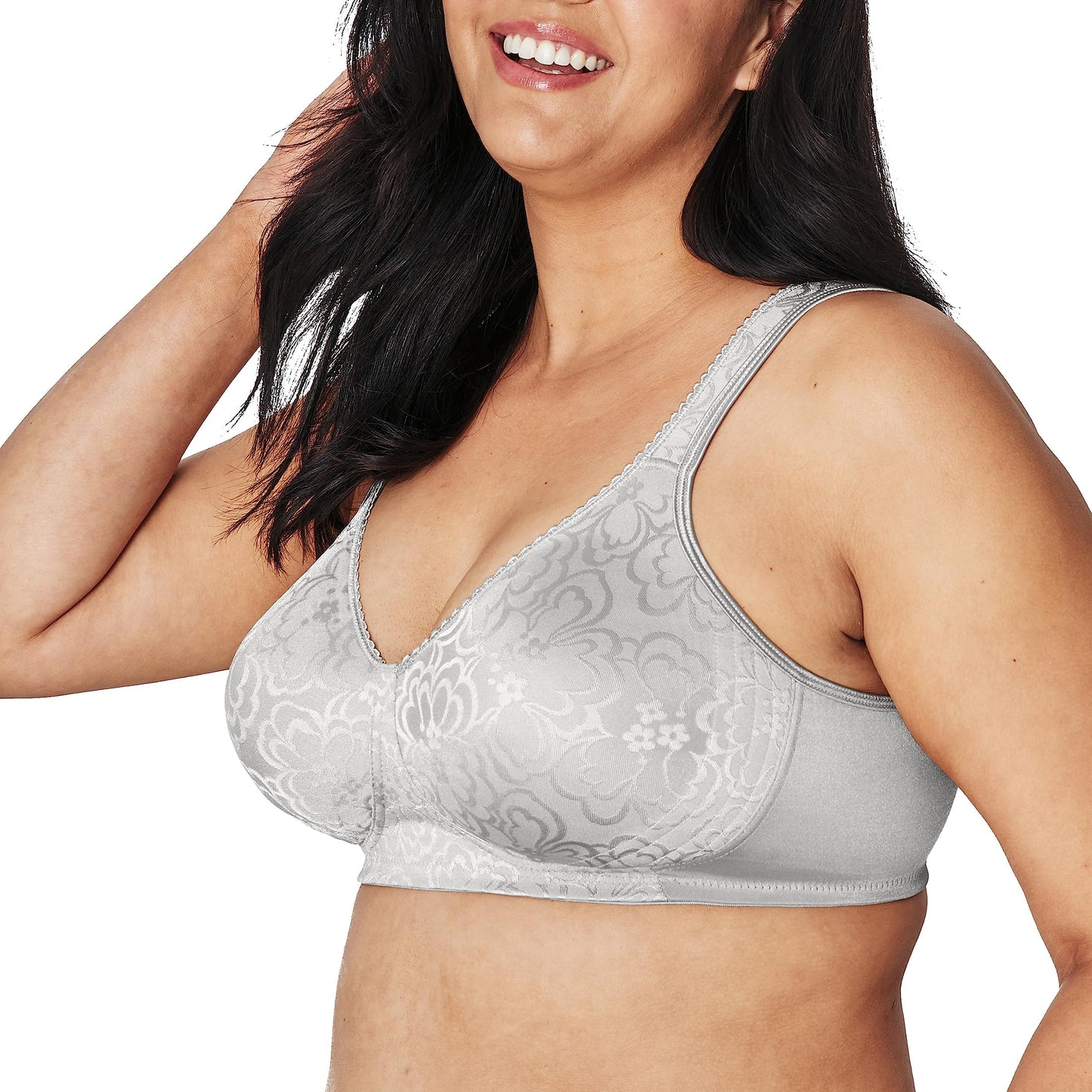 Playtex Women's 18-Hour Ultimate Lift Wireless Full-Coverage Everyday Comfort Bra, Crystal Grey, 40DD