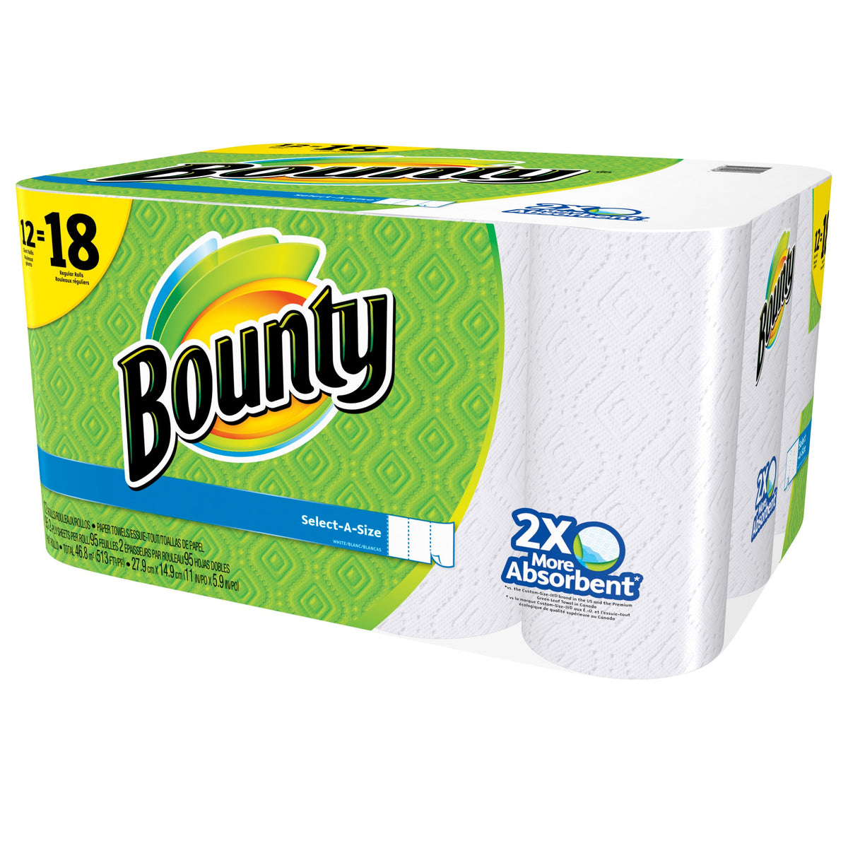 Bounty Select-a-Size Paper Towels, White, 12 Count