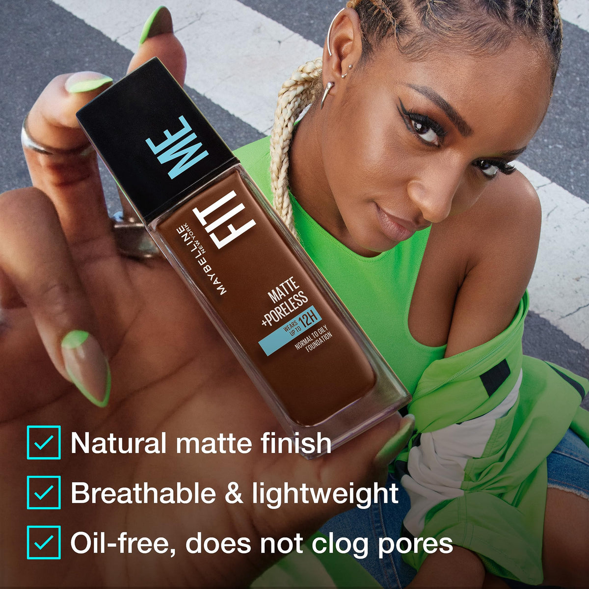 Maybelline Fit Me Matte + Poreless Liquid Oil-Free Foundation Makeup, Deep Golden, 1 Count (Packaging May Vary)