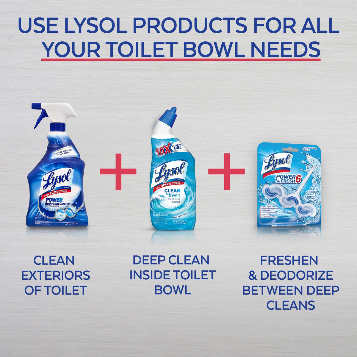 Lysol Power & fresh Toilet Bowl Cleaner, Forest Rain scent, 72 Fl. Oz, Pack of 3