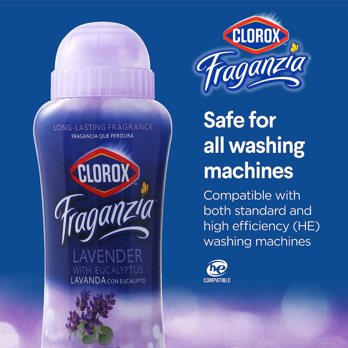 Clorox Fraganzia Laundry Scent Booster Crystals in Lavender with Eucalyptus Scent - Scented In-Wash Freshener Beads for Fresh, Clean, Great Smelling Clothes and Linens, 18 Oz - 2 Pack