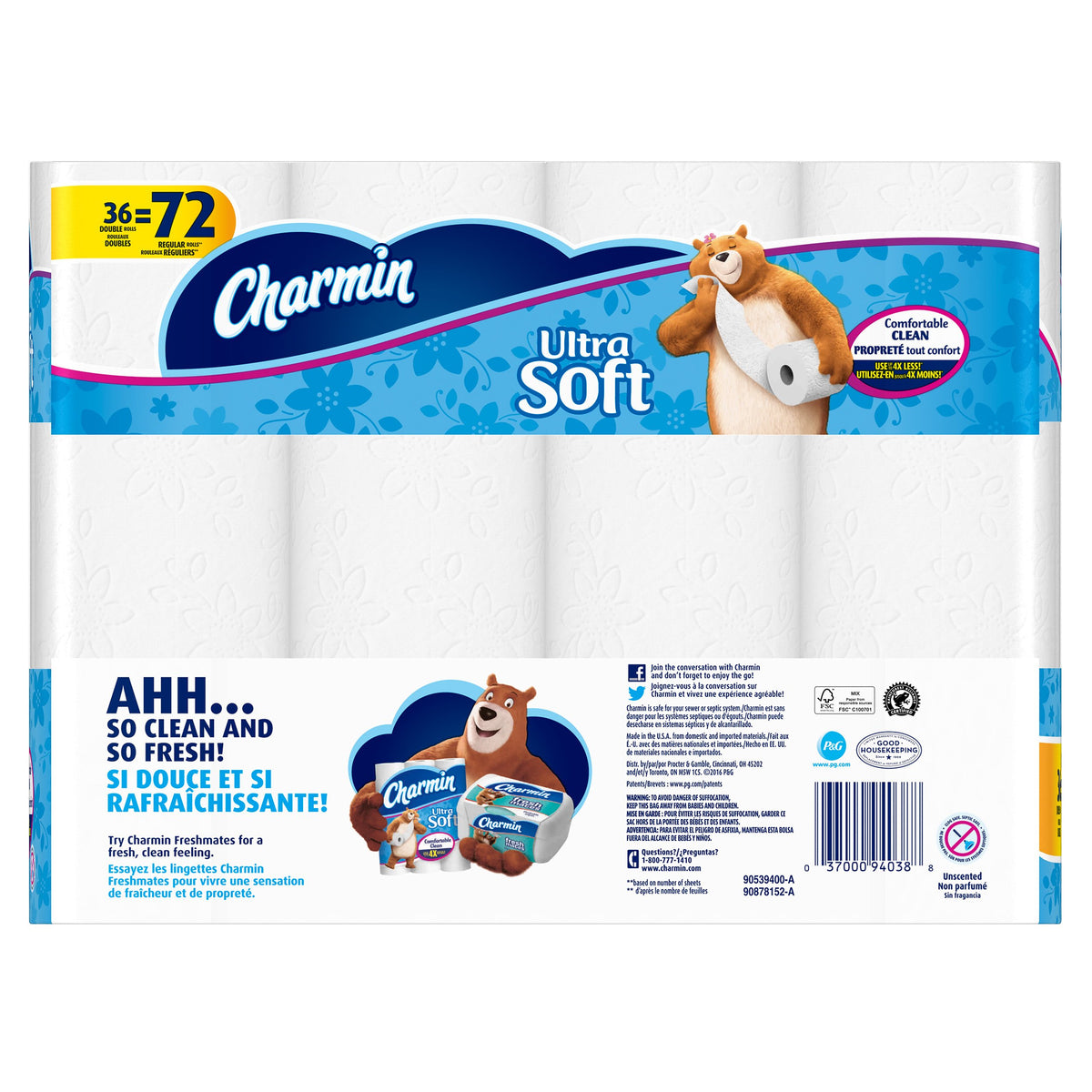 Charmin Ultra Soft Toilet Paper 36 Double Rolls