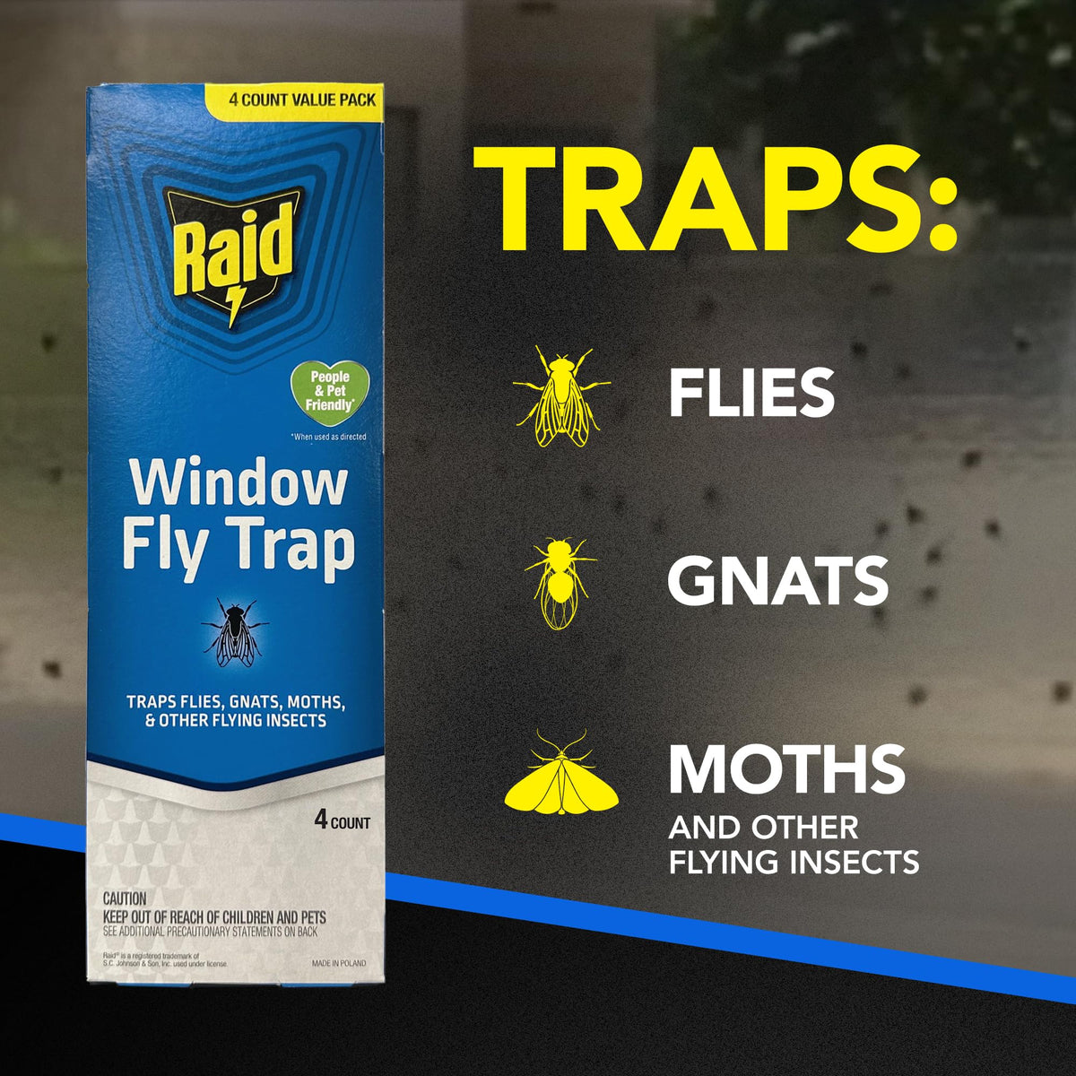 Raid Window Fly Trap, 4 Count (12-Pack)