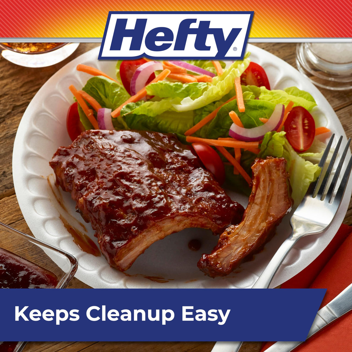 Hefty Everyday Soak-Proof Foam Plates, White, 10.25 Inch, 60 Count