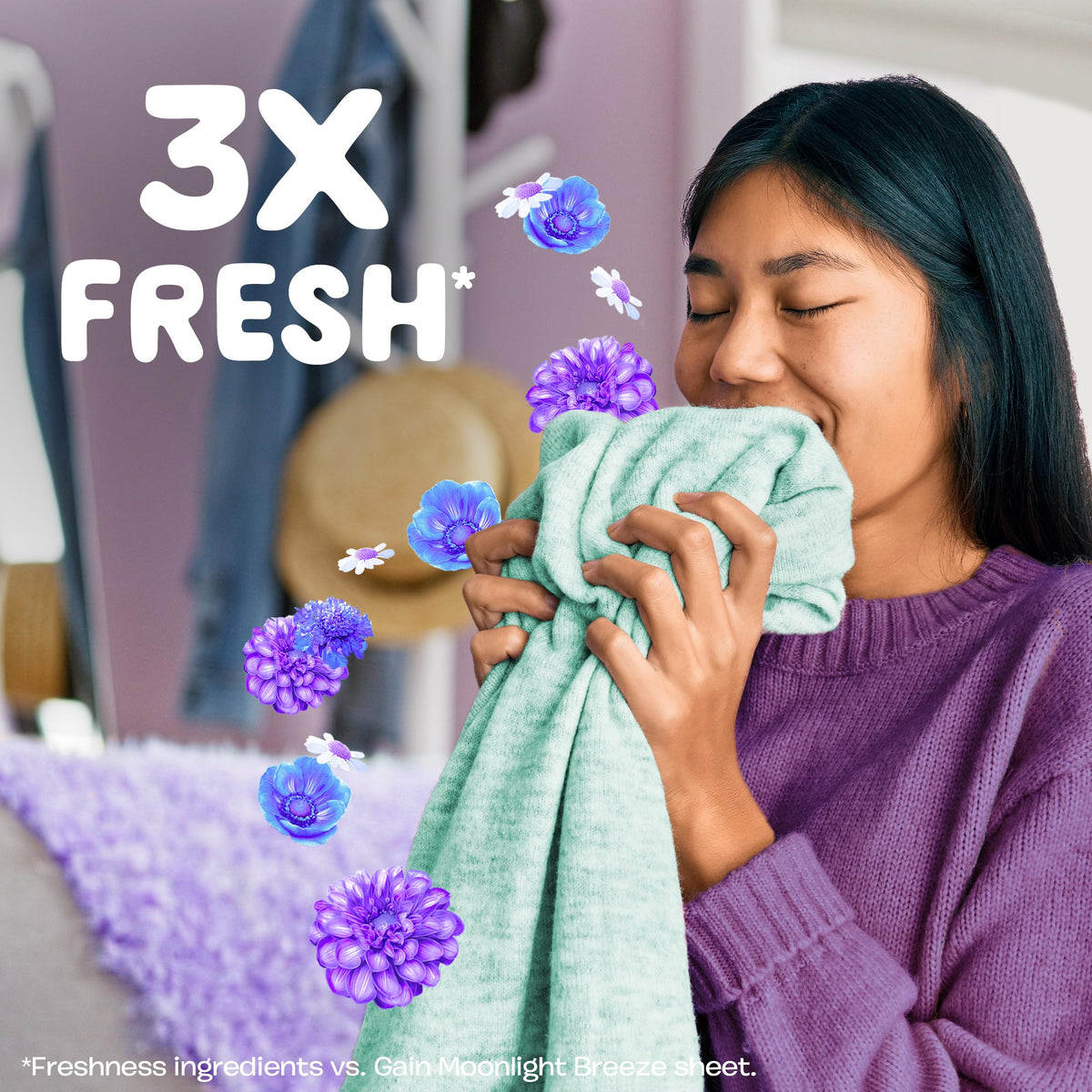 Gain Super Sized Dryer Sheets, Laundry Fabric Softener, Relax, 130 Count