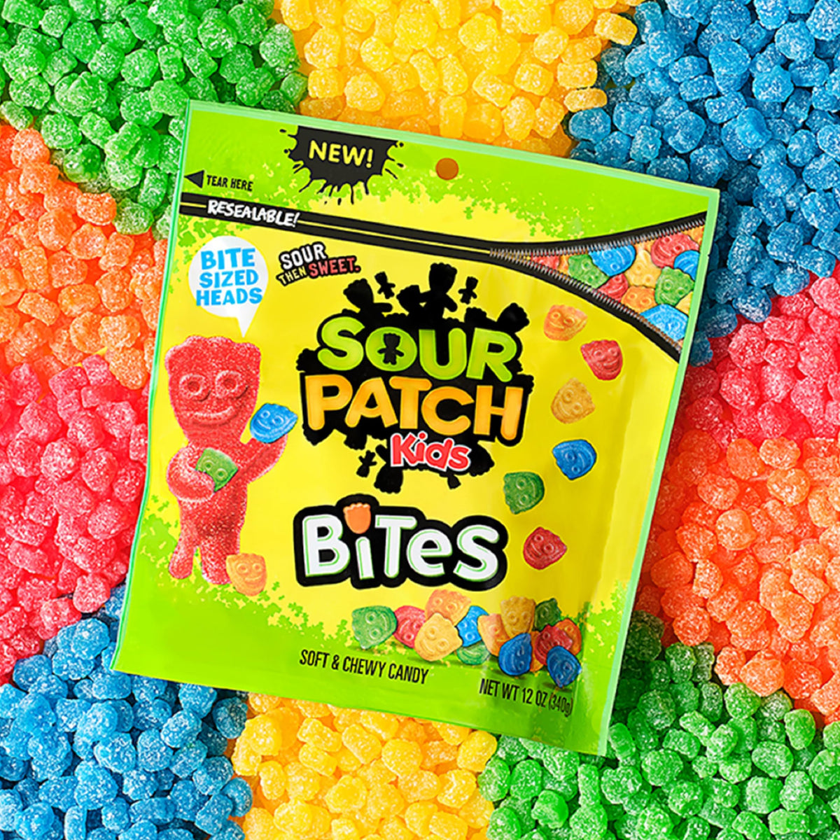 SOUR PATCH KIDS Bites Soft & Chewy Candy, Bulk Candy, 12-12 oz Bags