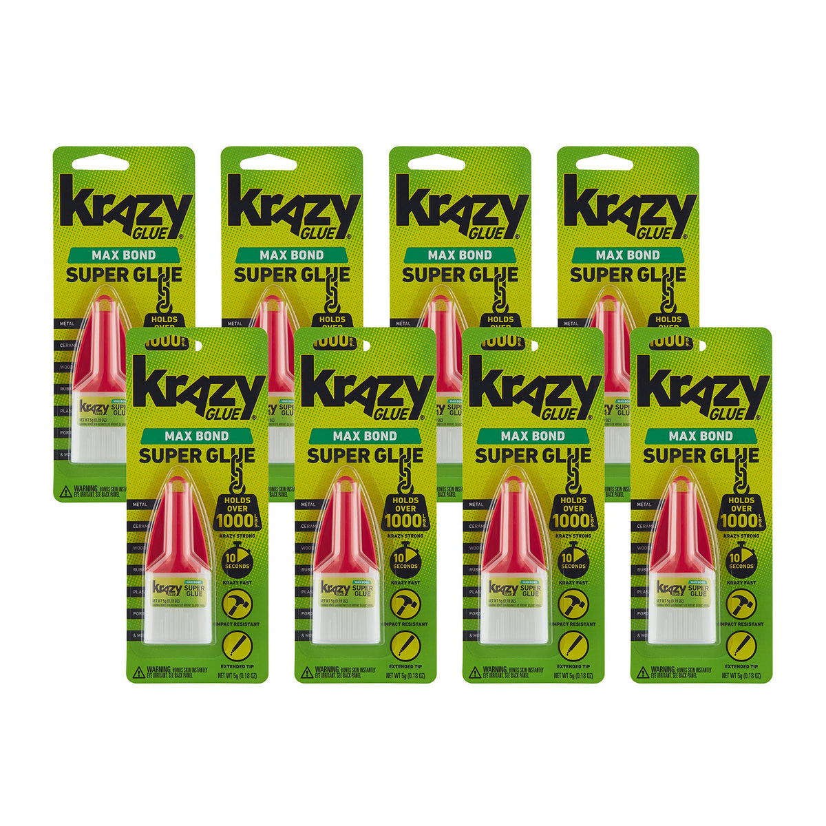 Krazy Glue, Maximum Bond, Extended Precision Tip, 2g, 8 Count
