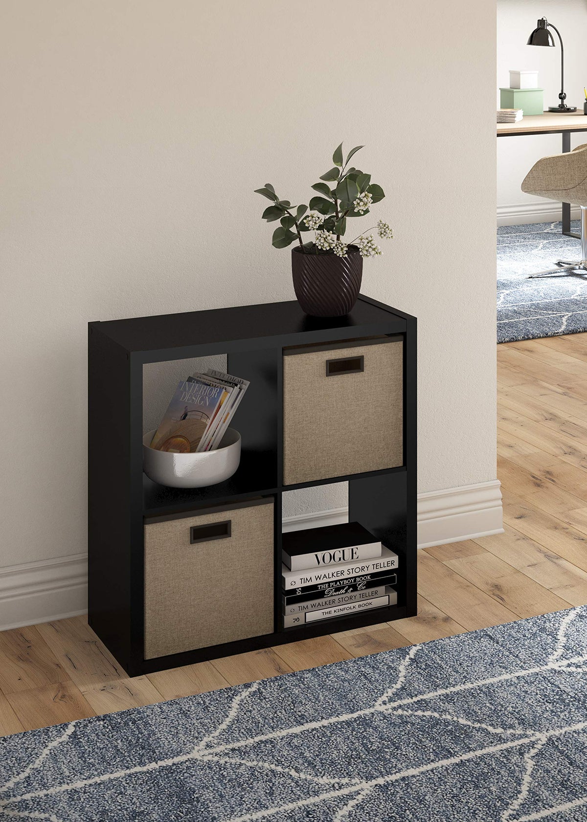 ClosetMaid 4556 Decorative Open Back 4-Cube Storage Organizer, Black