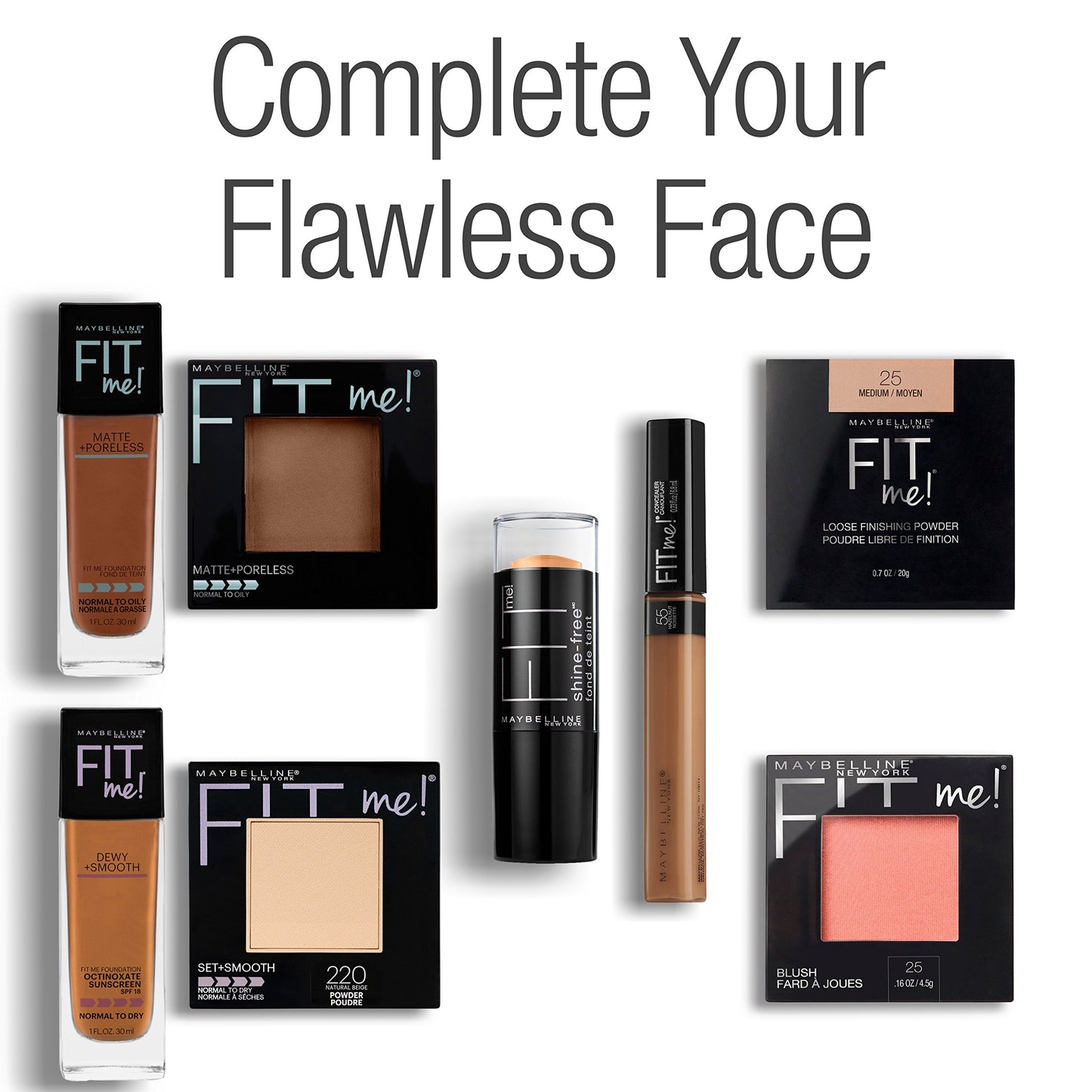 Maybelline New York Fit Me Matte + Poreless Liquid Foundation Makeup, Nude Beige, 2 COUNT Oil-Free Foundation, 2 Oz