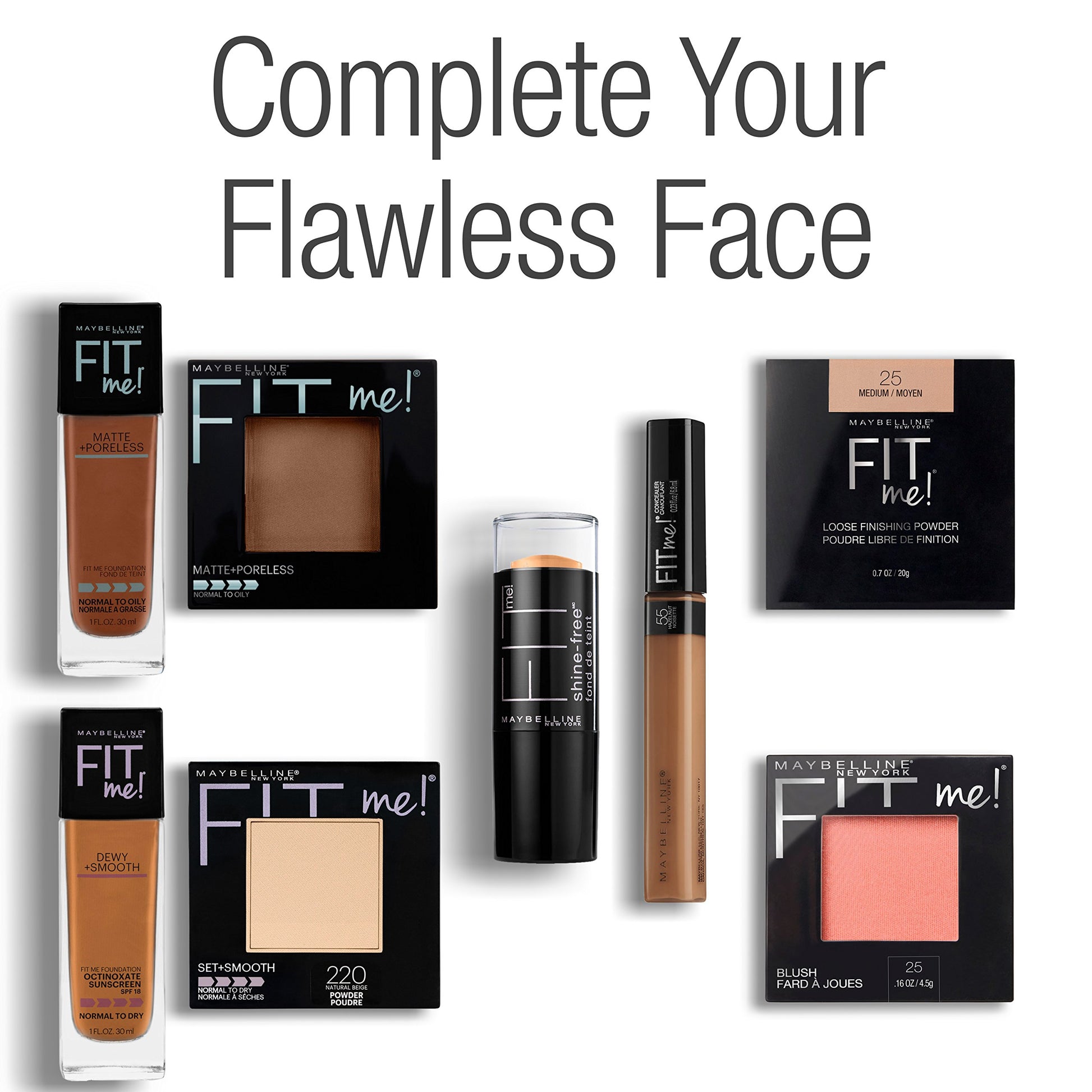 Maybelline New York Fit Me Matte + Poreless Liquid Foundation Makeup, Nude Beige, 2 COUNT Oil-Free Foundation, 2 Oz