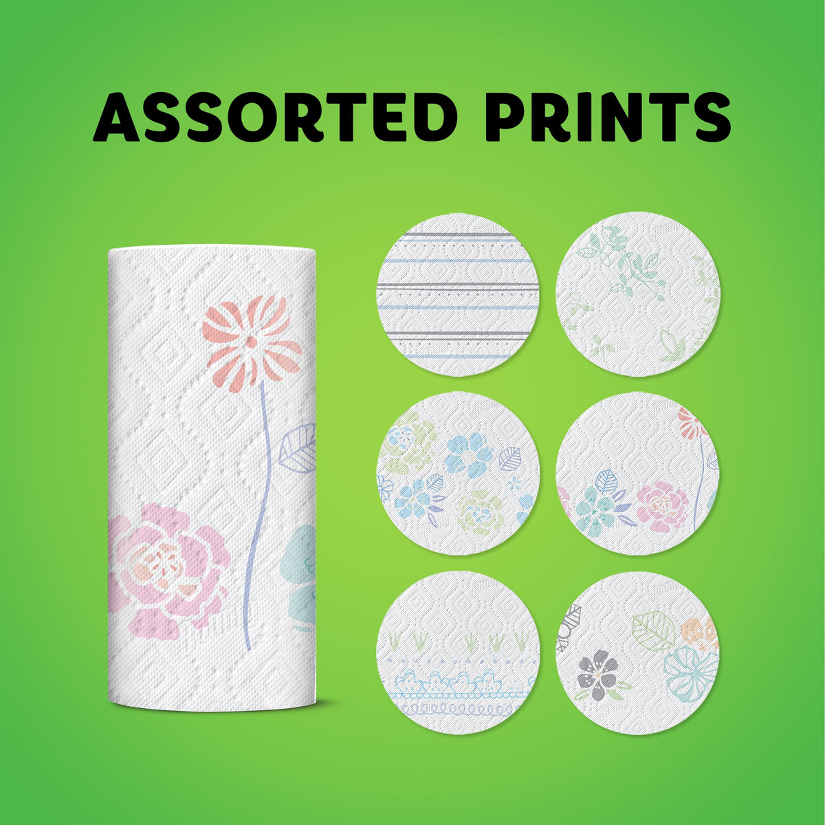 Bounty Select-A-Size Paper Towels, Print, 6 Double Rolls = 12 Regular Rolls