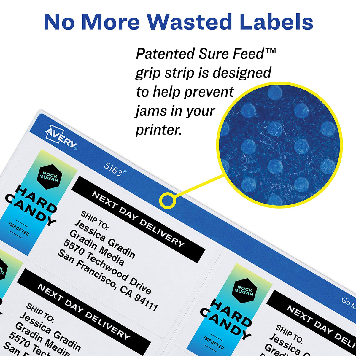 Avery 18163 Shipping Labels with TrueBlock Technology, Inkjet, 2 x 4, White, 100/Pack