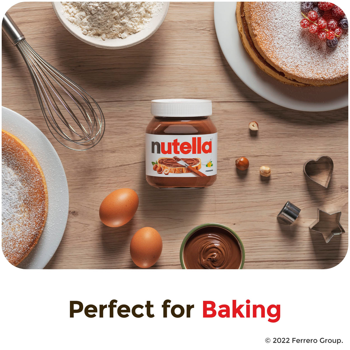 Nutella Hazelnut Spread with Cocoa for Breakfast, Bulk 120 Pack Mini Cups, 0.52 oz Each, Holiday Baking and Desserts