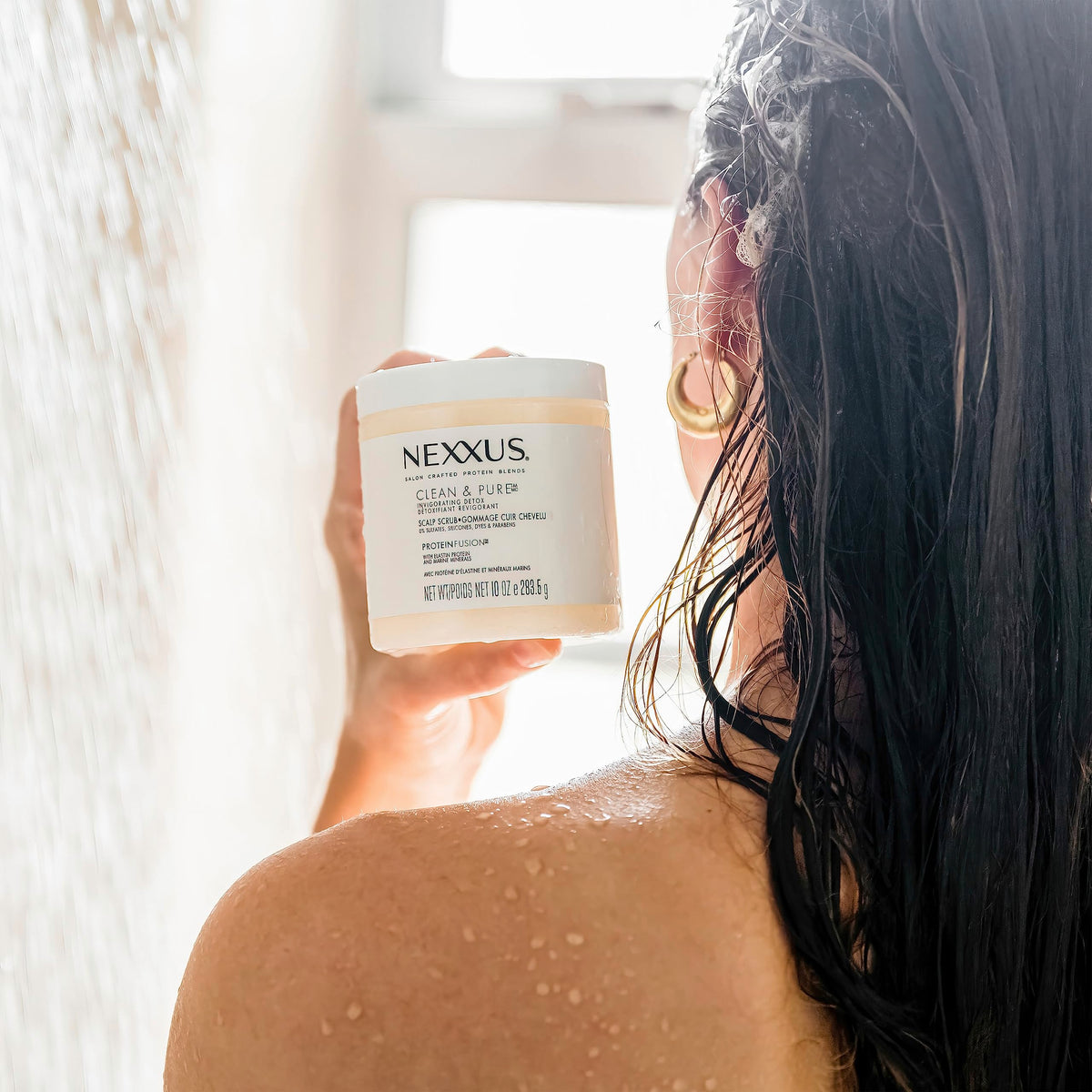 Nexxus Sulfate-Free Hair Scrub To Nourish & Clarify Exfoliating Scalp Scrub Silicone, Dye, & Paraben Free Hair Scrub 10 oz White
