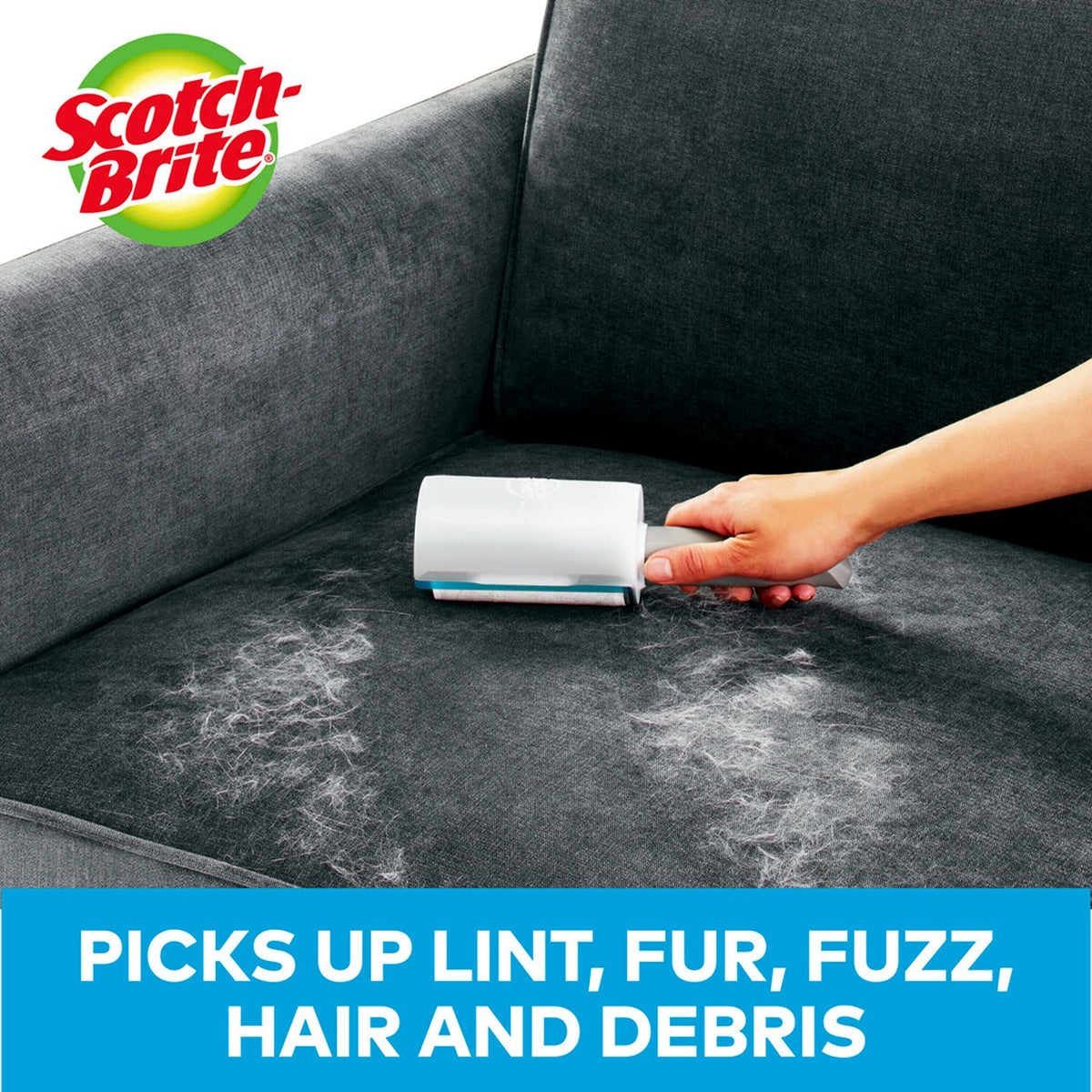 Scotch-Brite Pop & Lock Retractable Lint Roller, 60 Sheets