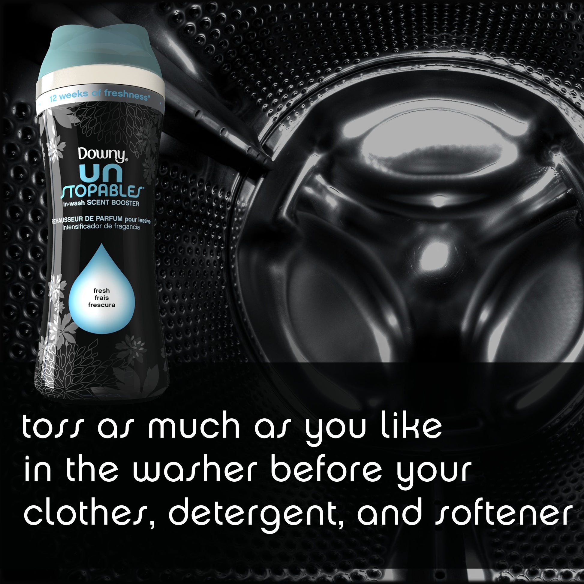 Downy Unstopables Laundry Scent Booster Beads for Washer, Fresh, 10 oz (Pack of 4)