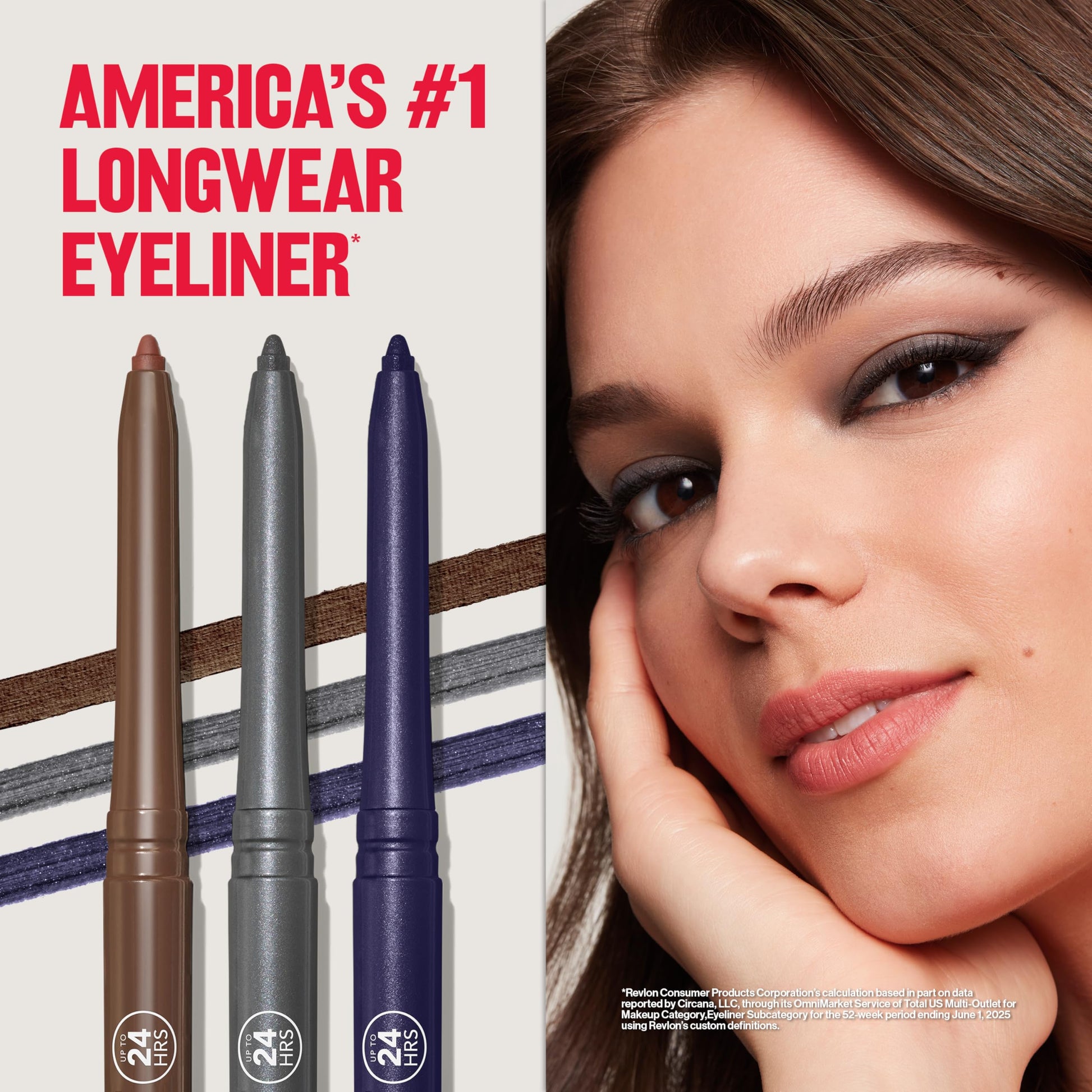 Revlon ColorStay Pencil Waterproof Eyeliner, Smudge-Proof, Eye Makeup with Built-In Sharpener, Packaging May Vary, 203 Brown, 0.01 oz