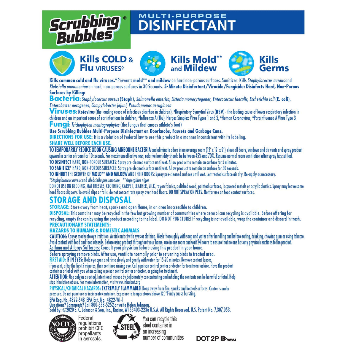 Scrubbing Bubbles Multi-Purpose Disinfectant Spray, 12 oz (Pack of 3)