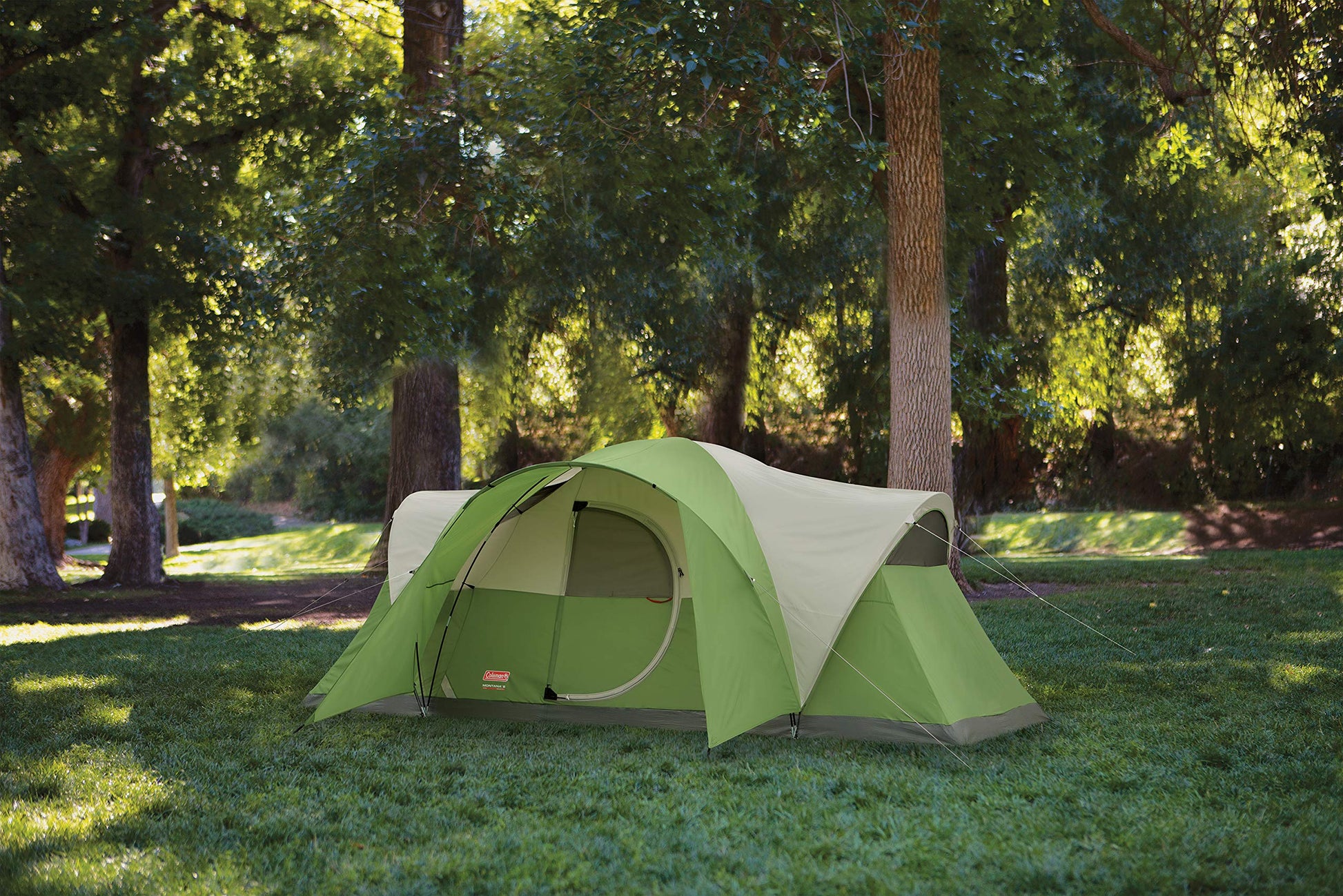 Coleman Montana 8-Person Family Tent with Rainfly, Weatherproof Family Tent Sets Up in 15 Mins, Fits Multiple Airbeds