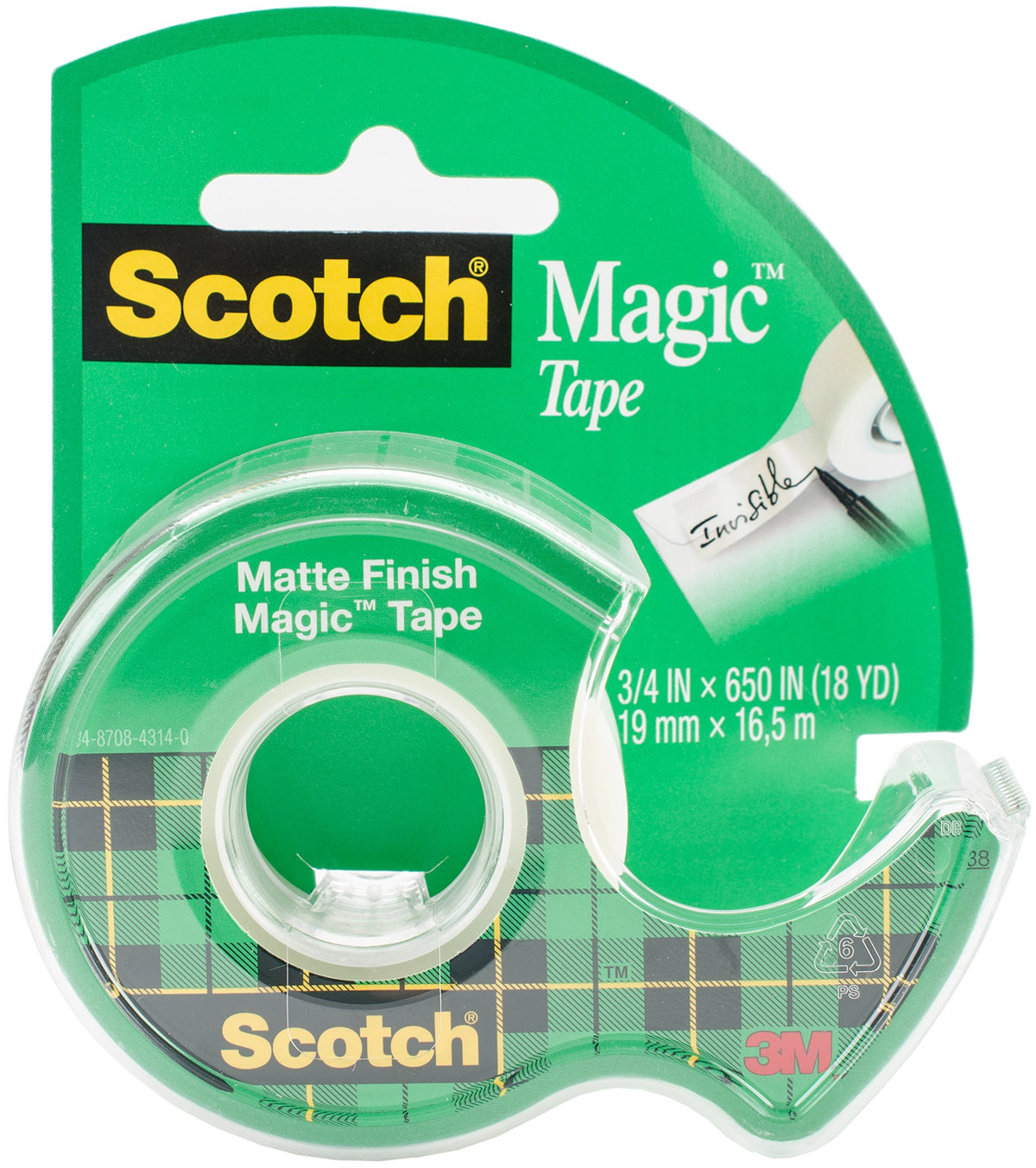 Scotch 3M 122 3/4" x 650" Magic Tape