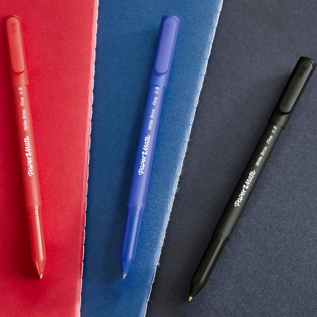 Paper Mate Write Bros Ballpoint Pens, Fine Point (0.8mm), Blue, 12 Count