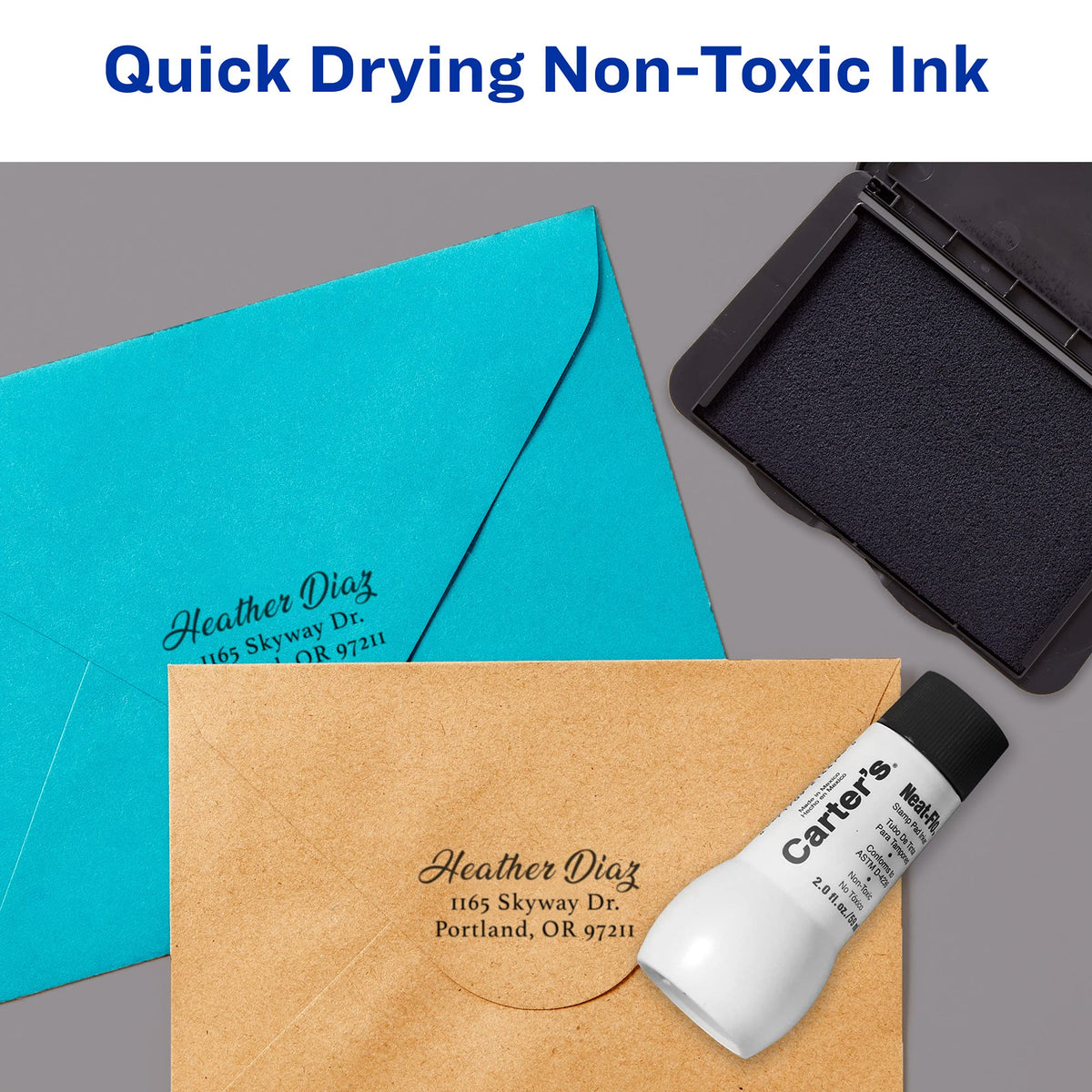 Carter's Neat-Flo Stamp Pad Ink Refill for Black Stamp Pads, 2 oz Bottle (21448)