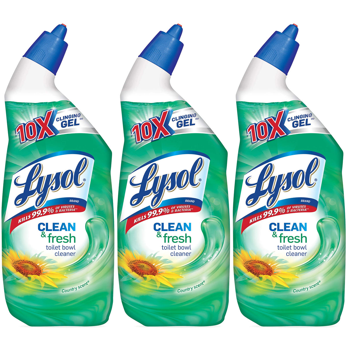 Lysol Power & fresh Toilet Bowl Cleaner, Forest Rain scent, 72 Fl. Oz, Pack of 3